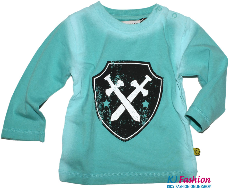 LA Shirt mit genialem Farbeffekt / Waschung in Aqua Türkis von TINY MINYMO Wappen Schwerter Ritter S