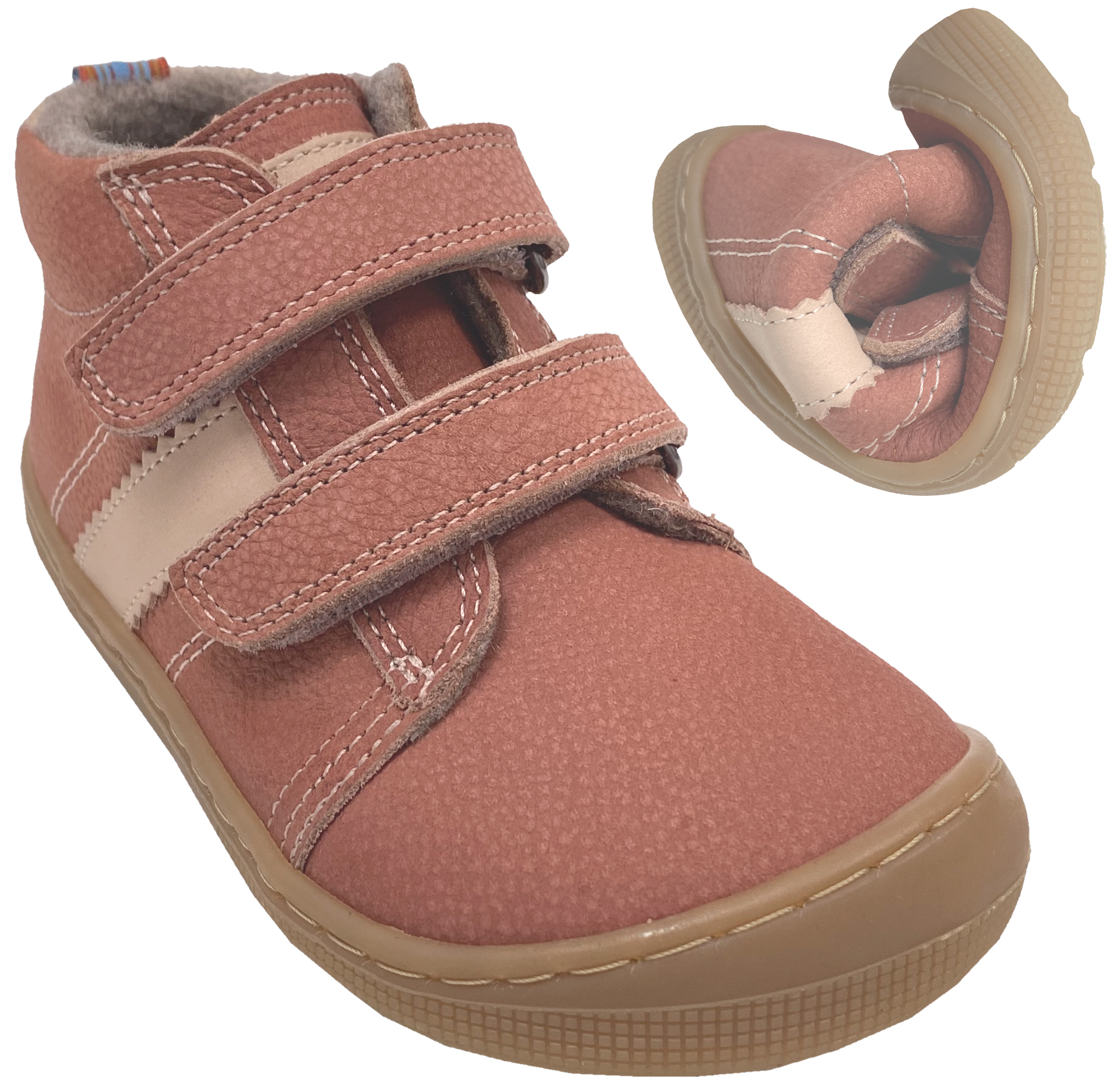 Hydroleder Barfußschuhe mit Wollfutter * DAVID 3.0 Wool * in Old Pink von KOEL 07M070.233
