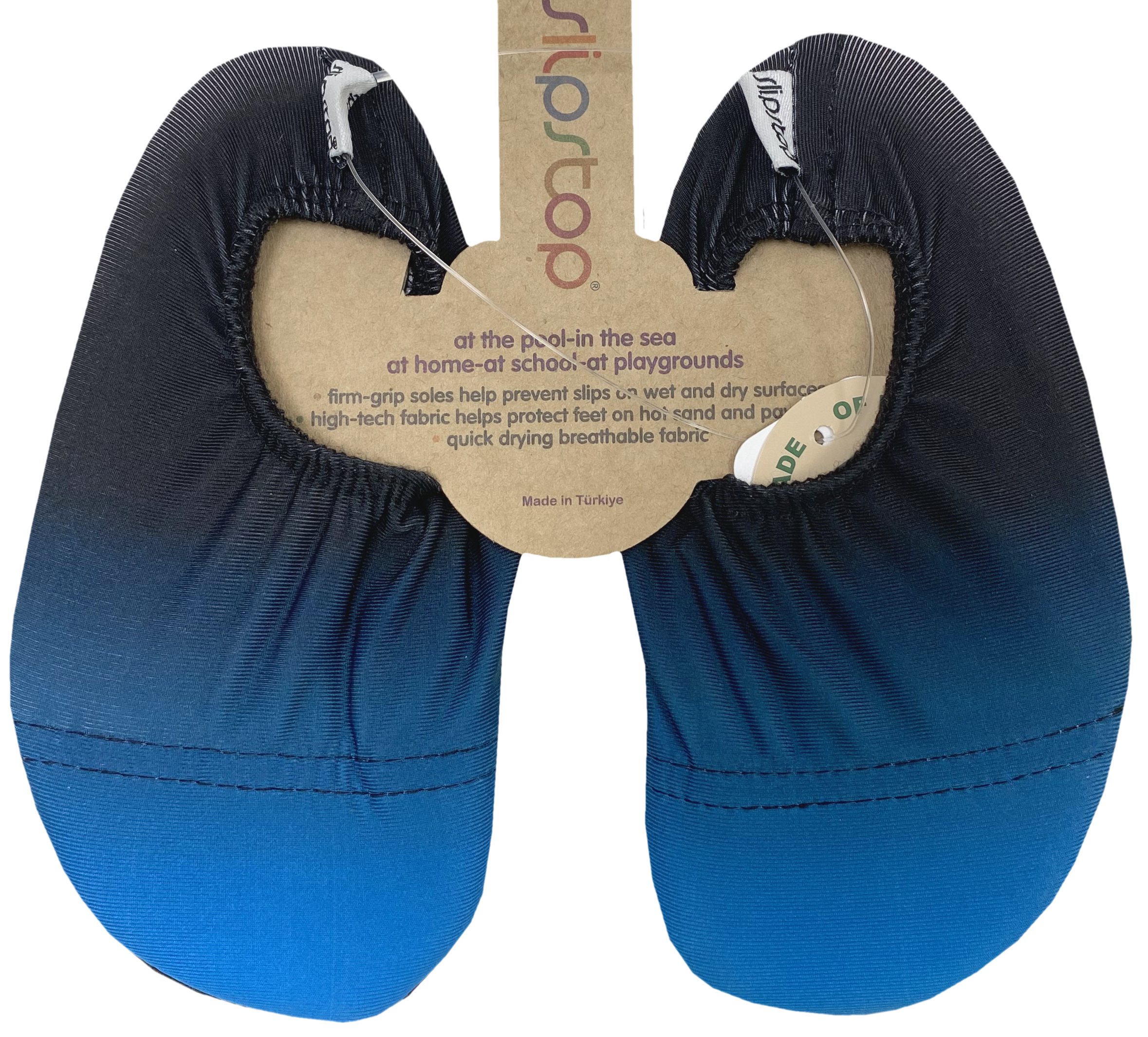 Slip Stop Badeschuhe / Turnschläppchen Barfußschuhe *Pedro / Navy / Türkis Farbverlauf*