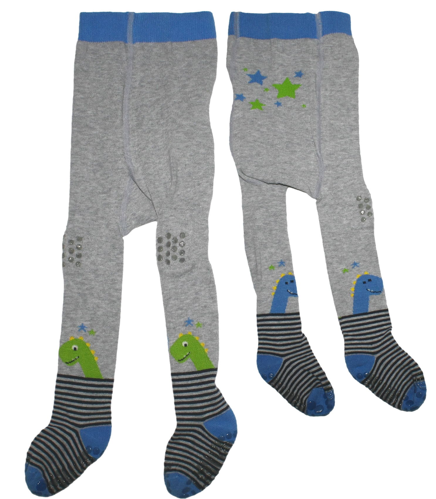 Dino Krabbelstrumpfhose in Hellgrau Melange mit Hellblau von MAXIMO 338175