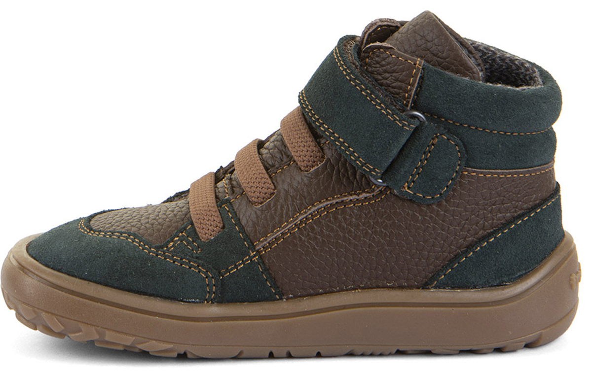 Halbhohe Barfußschuhe, TEX Membran & Textil Futter FRODDO *Barefoot TEX Go * Braun / Grün G3110265