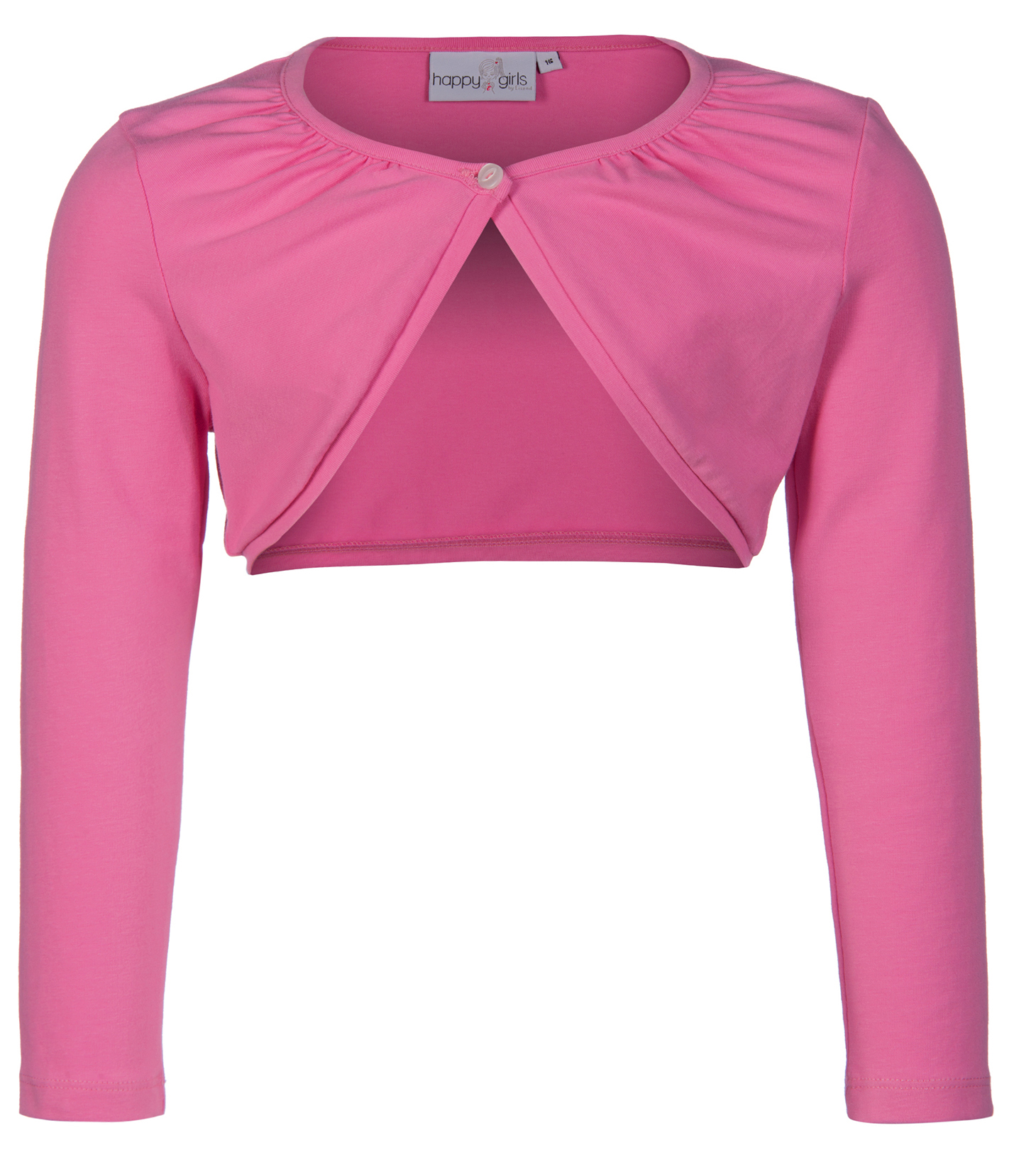 Bolero Jäckchen, Langarm aus weichem BW Jersey mit Knopf in Pink von HAPPY GIRLS 761312