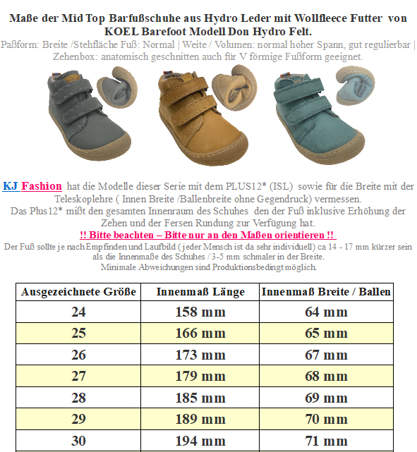 Halbschuhe *Don Hydro Wollfleece Futter * v. KOEL Barefoot in DK Grau 07M002.233