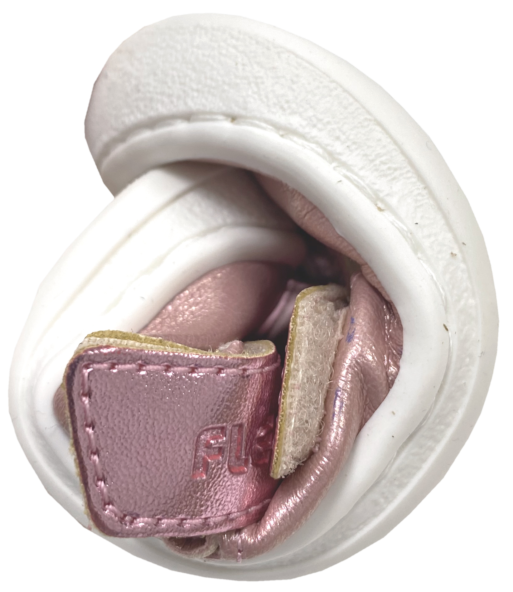 Halbsandale / Barfußschuhe in Rosa / Pink Glitzer aus Leder von FLEXI Nens mit Doppelklett 42790