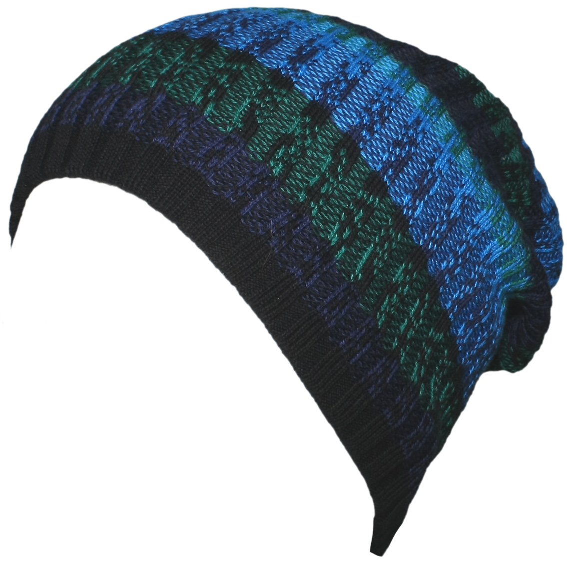 Lässiges Strickbeanie in Blau / Grün Tönen mit Fleecebesatz für Jungen von MAXIMO 339500