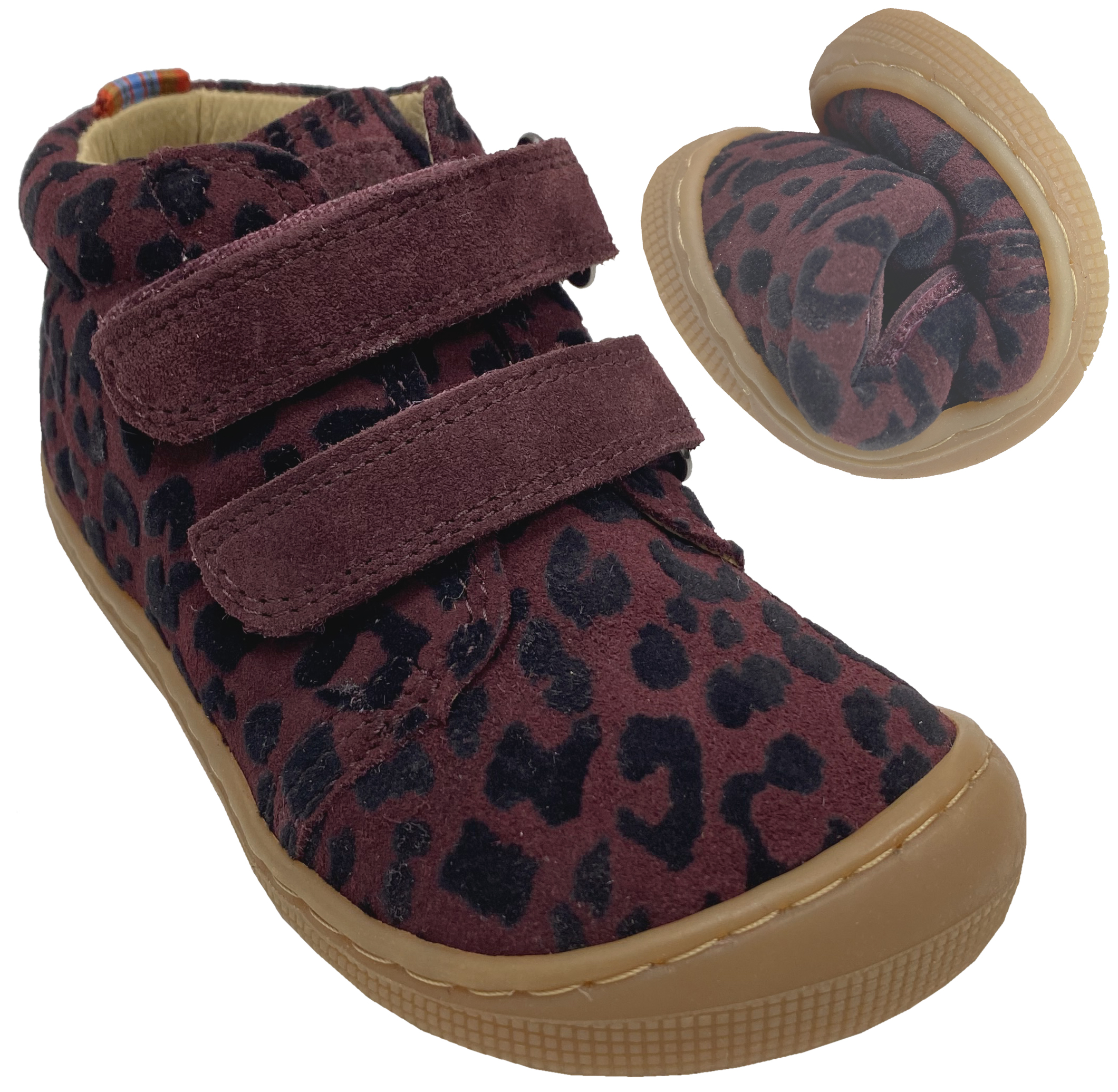Halbschuhe aus Hydro Leder + Lederfutter von KOEL Barefoot *DON Fantasy * Bordeaux Leo Design