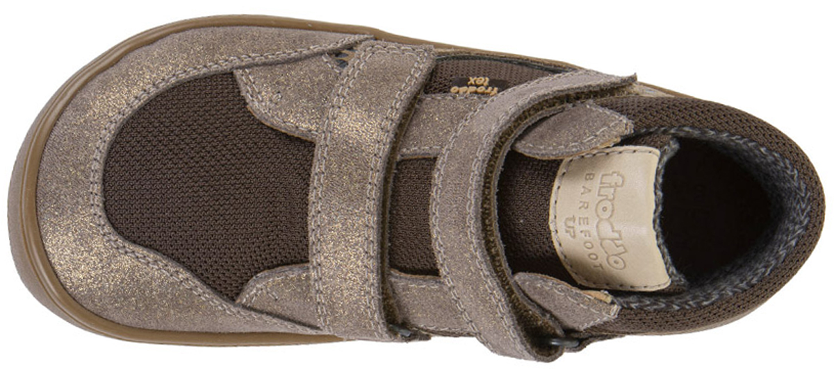 Leder Minimalschuh, Mesh + TEX Membran in Beige Glitzer Leo  *FRODDO Barefoot UP Hill TEX* G3110281