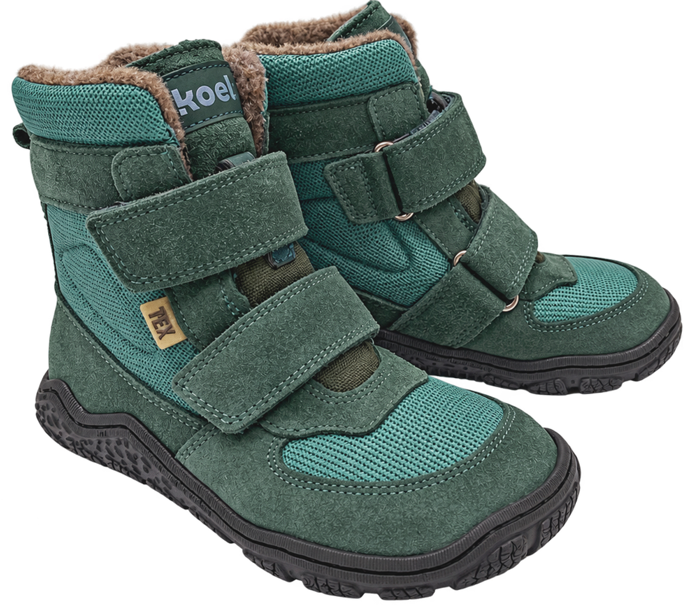 Trekking Stiefel mit Schurwollfutter / Waldkita von KOEL Barefoot * RYN Wool * Türkis 34T014.302