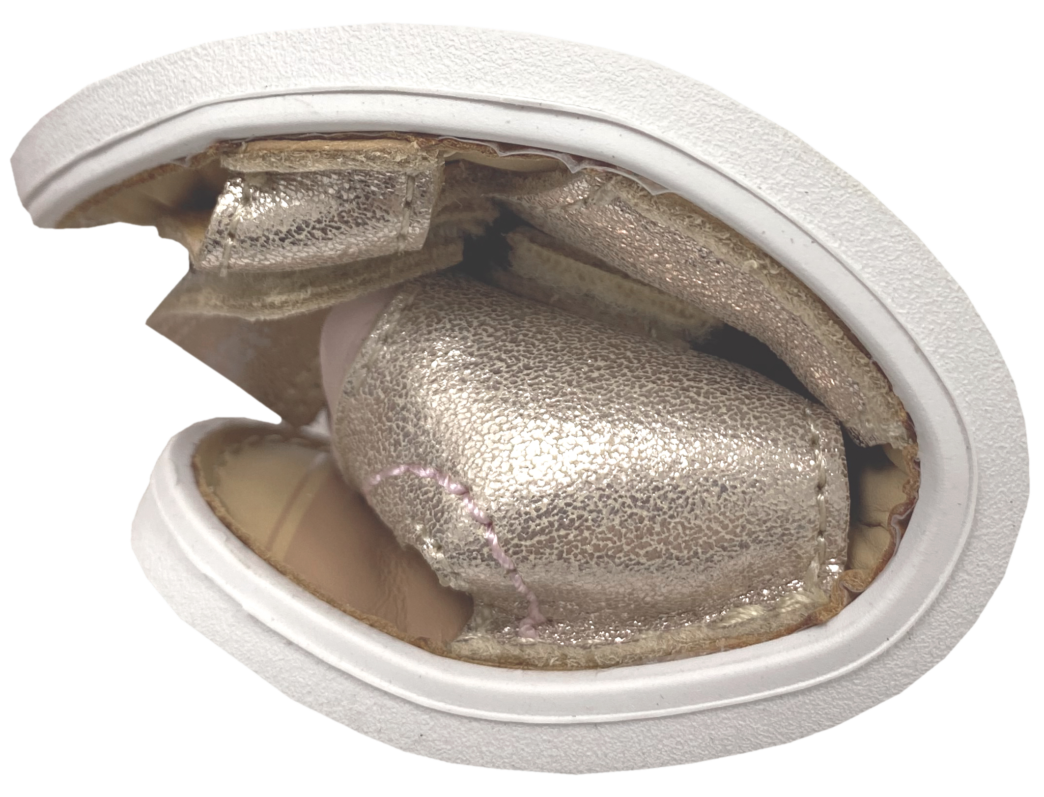 Offene Ledersandale mit Minimalsohle / Barfußsandale in Rosa Gold Glitzer von D.D.Step Barefoot 61262
