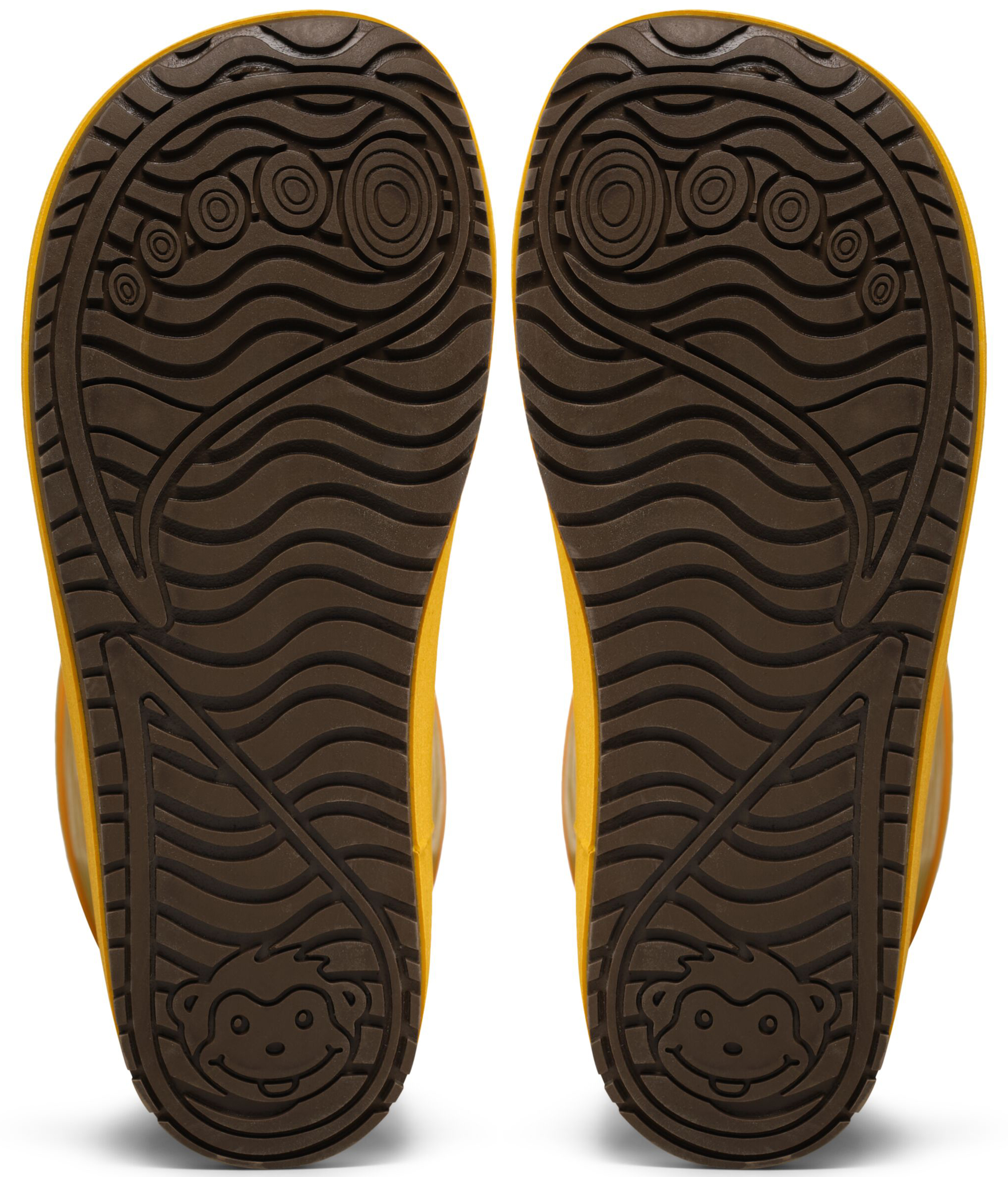 Barfuß Gummistiefel mit Warmfutter von AFFENZAHN * Vegan Puddly * Tiger in Gelb