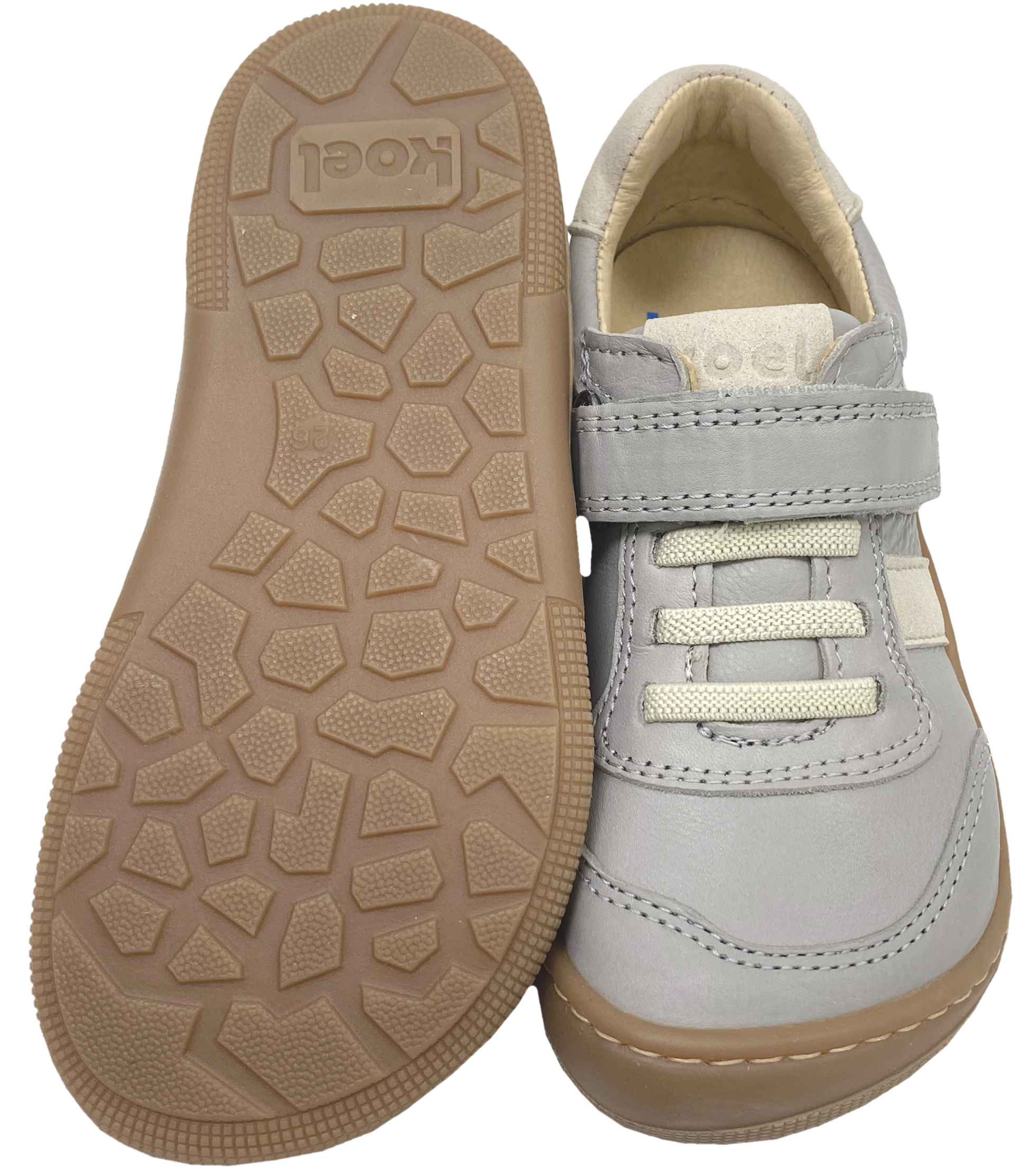 Trendige Low Top Sneaker * DYLAN * Glattleder / Barfußschuhe in Grau / Hellgrau von KOEL 07M045.121