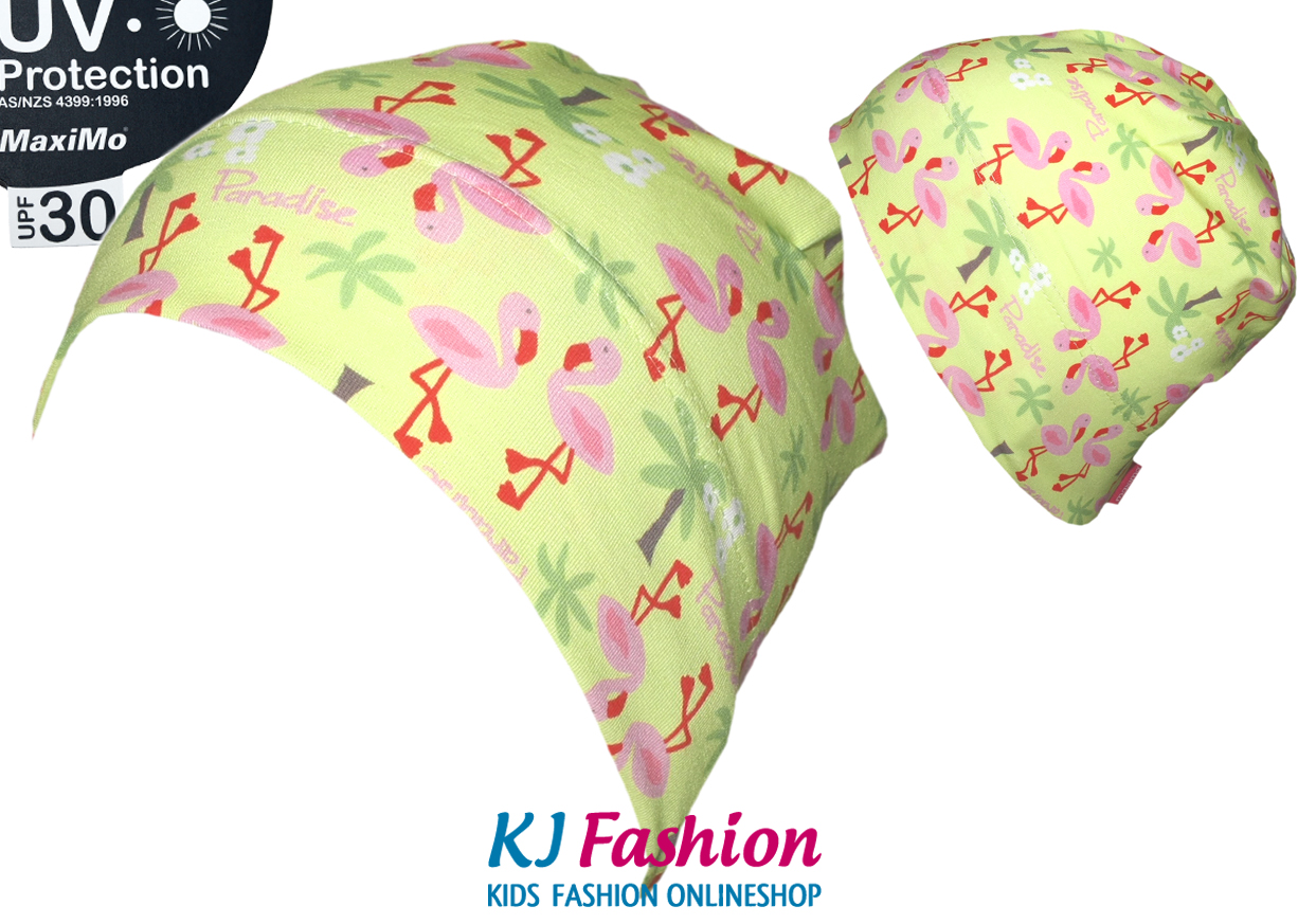 Fröhlich buntes Short Beanie aus BW Jersey in Lemon Gelb FLAMINGO von MAXIMO UV 30 939700
