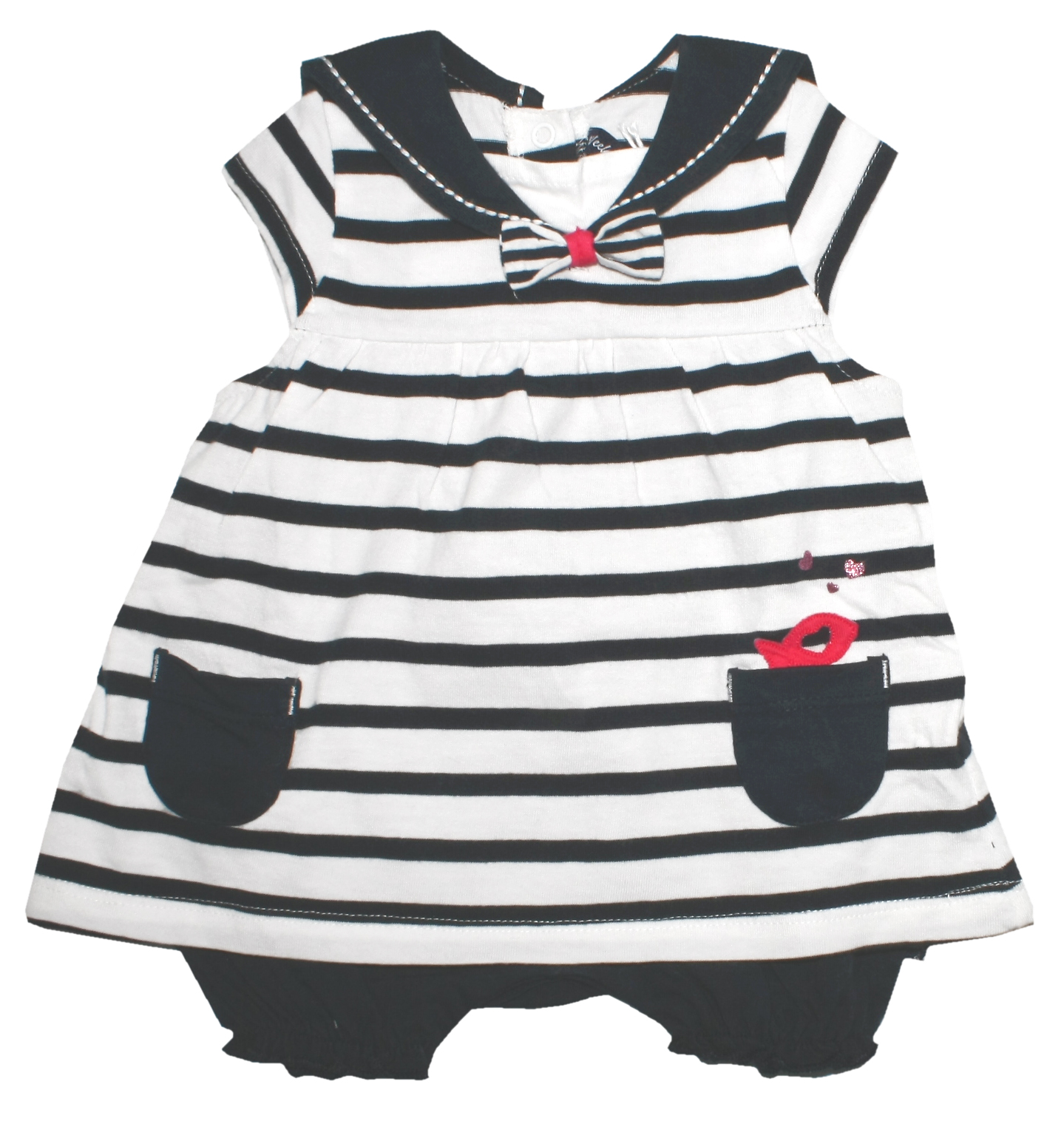 Maritimer Spieler / Kleid mit eingenähtem Body + Matrosenkragen von WEEK END A LA MER  B122.71