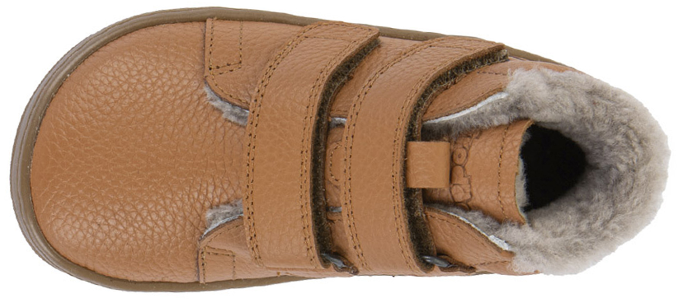 Lammfell gefütterte Lederschuhe Barfußschuhe von FRODDO Barefoot UP Furry in Cognac G3110287