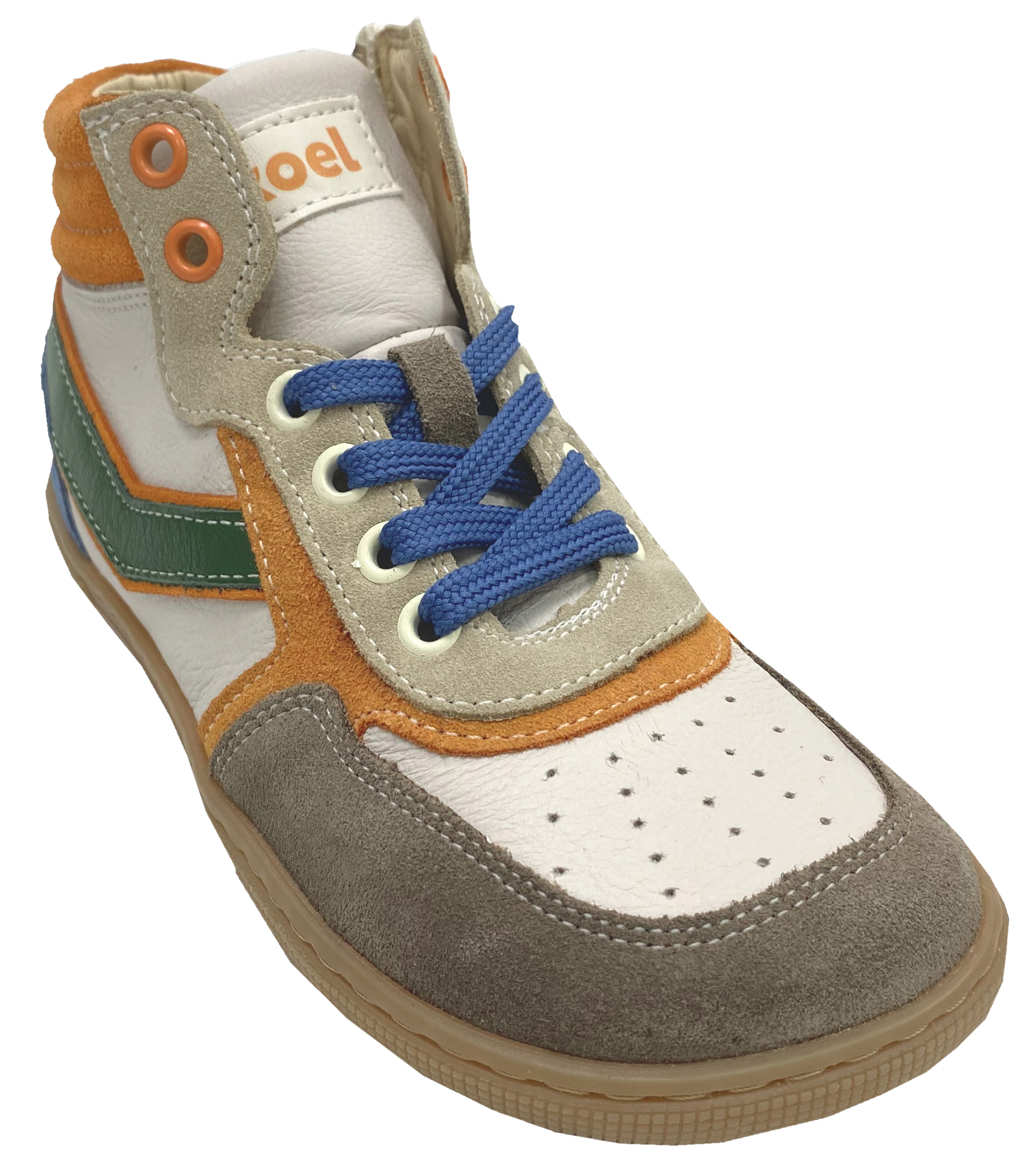 High Top Sneaker DANISH Nappa in Beige, Orange Grün, Zipper & Schnürung von KOEL 08M028.151
