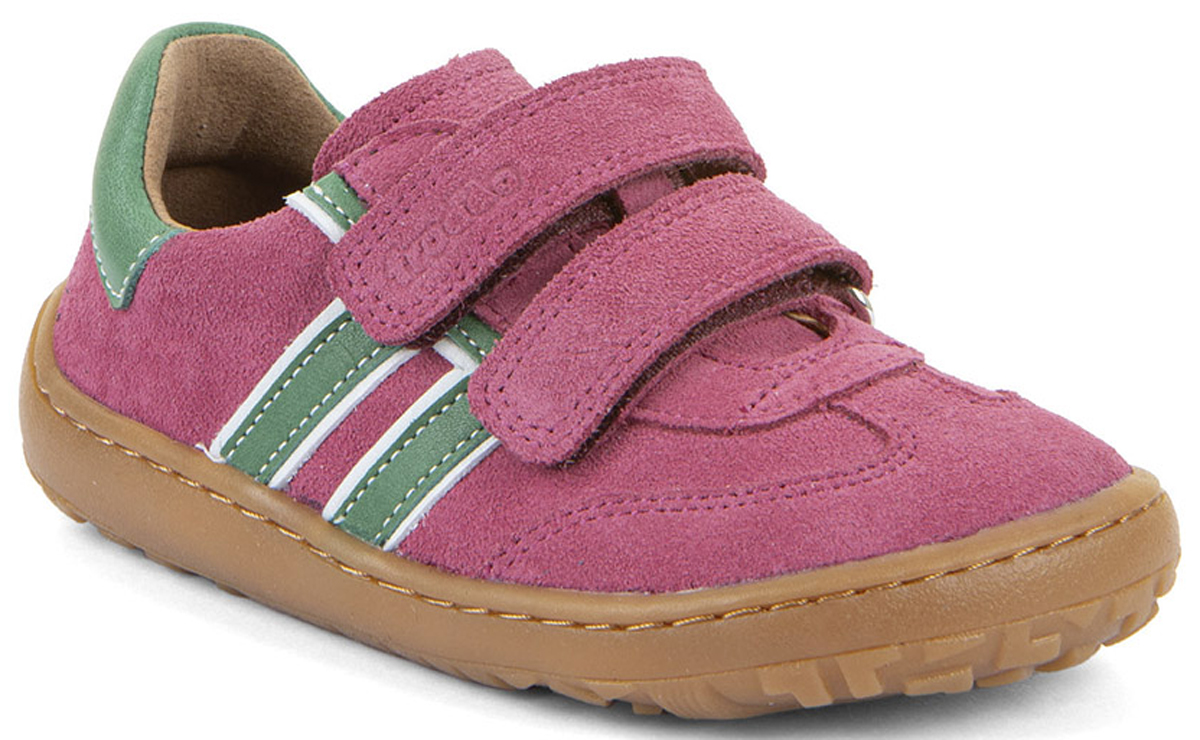 Barfußsneaker aus Nubukleder in Fuxia / Green mit Doppelklett von Froddo Barefoot G3130292 F-Motion