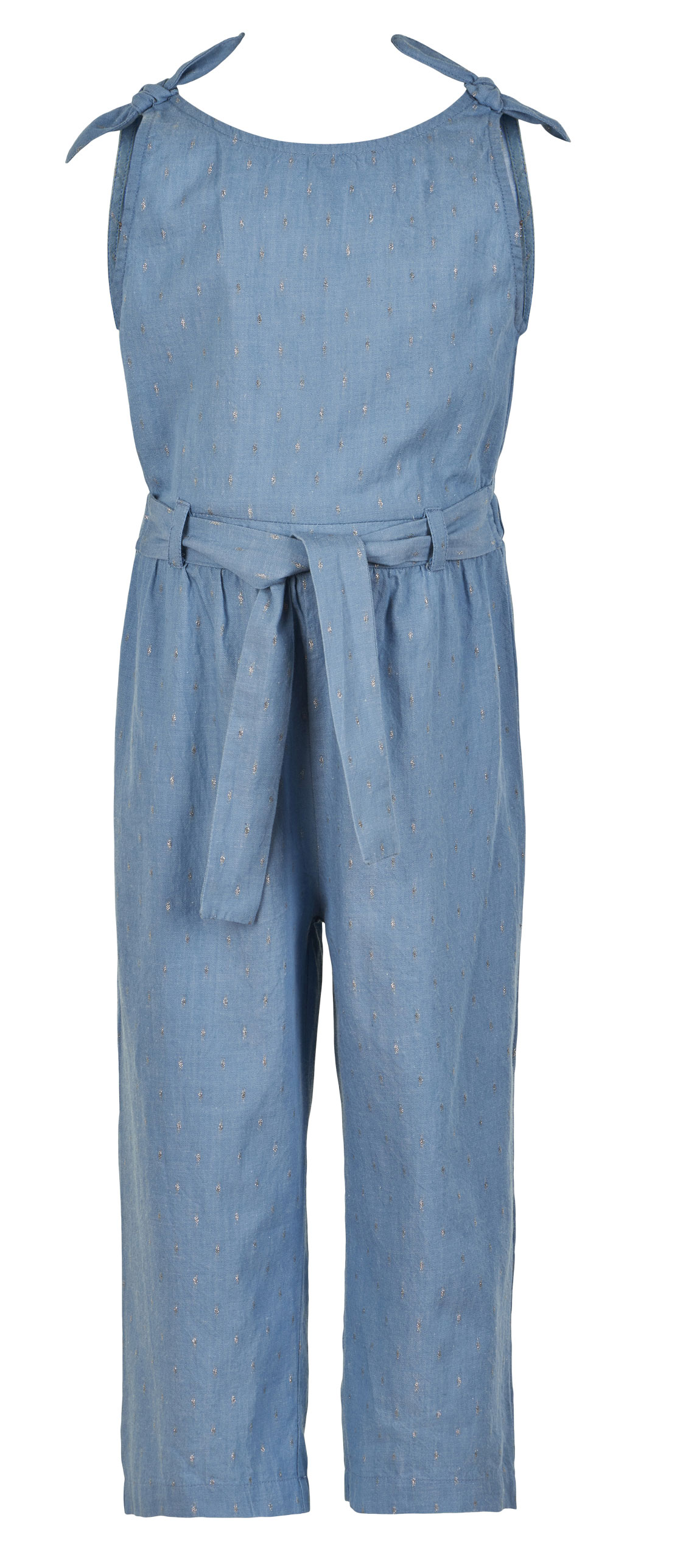Locker leichter Jumpsuit mit langem Bein aus Luftiger BW in Denim Optik + Glitzer von MINYMO 121728