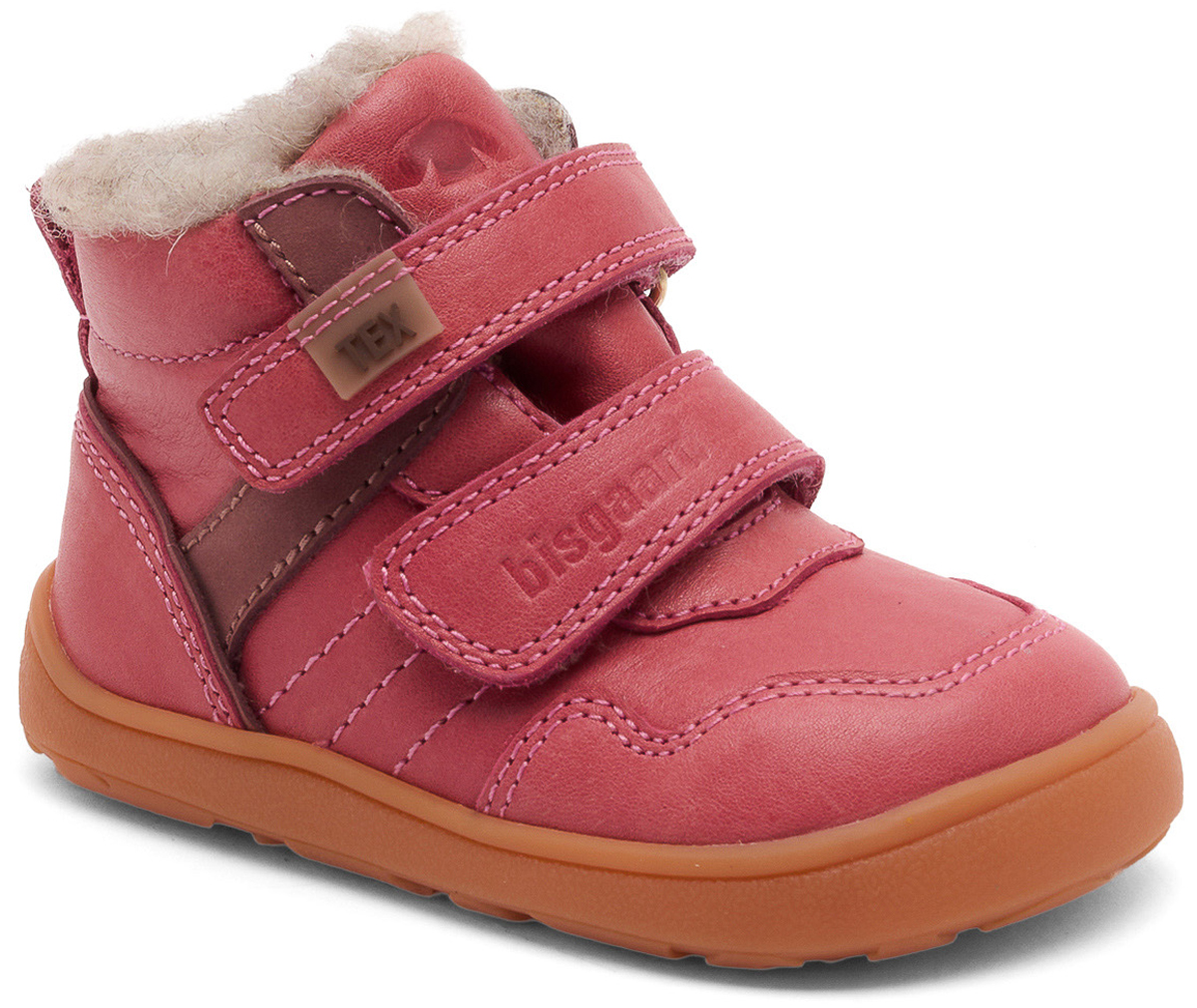 Leder Winterstiefel mit Schurwollfutter & TEX von BISGAARD Barefoot * BECKY Tex in Pink * 64120