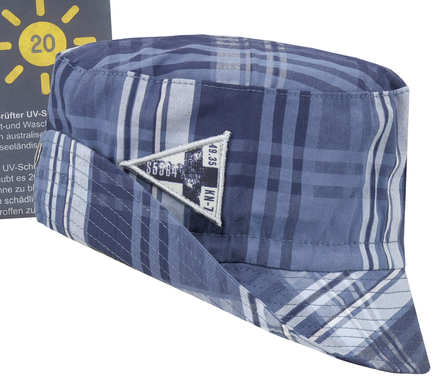 Sonnenhut / Sommerhut / Fischerhut in Jeansblau kariert von DÖLL UV20 1739452695