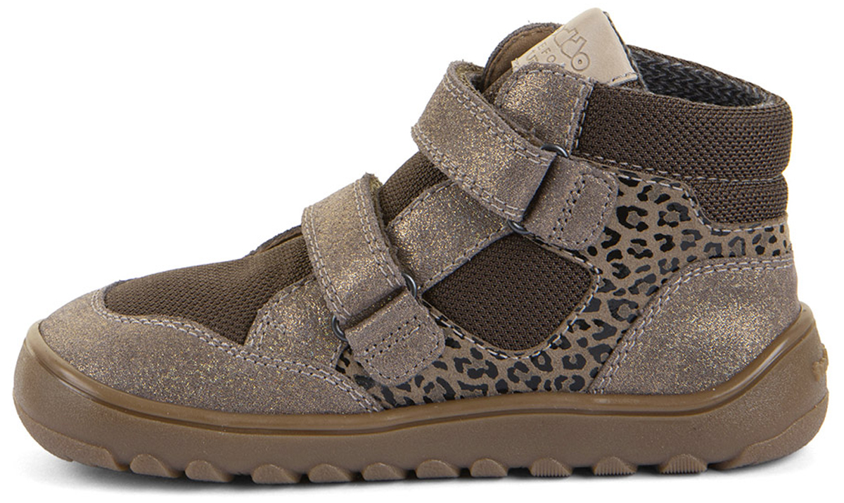 Leder Minimalschuh, Mesh + TEX Membran in Beige Glitzer Leo  *FRODDO Barefoot UP Hill TEX* G3110281