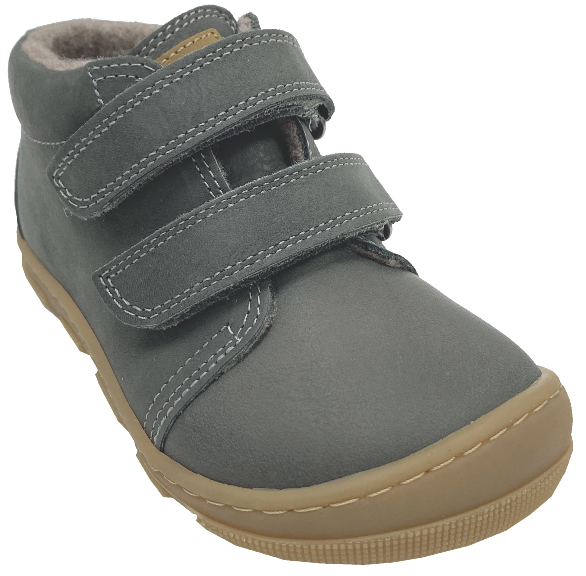 Barfußschuhe *KARI Wool Extra Wide* v. KOEL Hydro Leder+Wollfleece Futter DK Grau 15W002.233