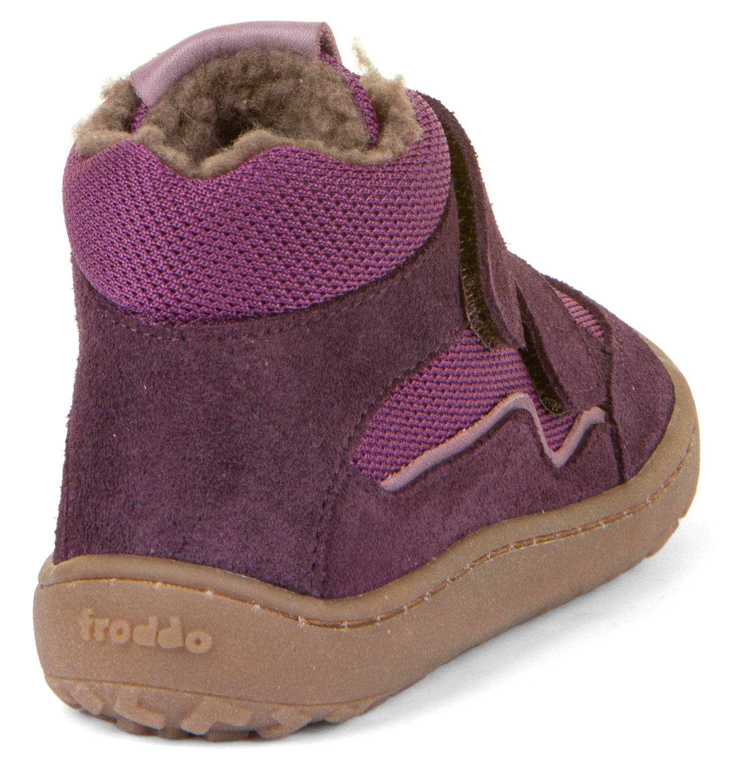 Knöchelhohe Barfußschuhe in Lila / Purple mit Schurwollfutter von FRODDO G3110229-3