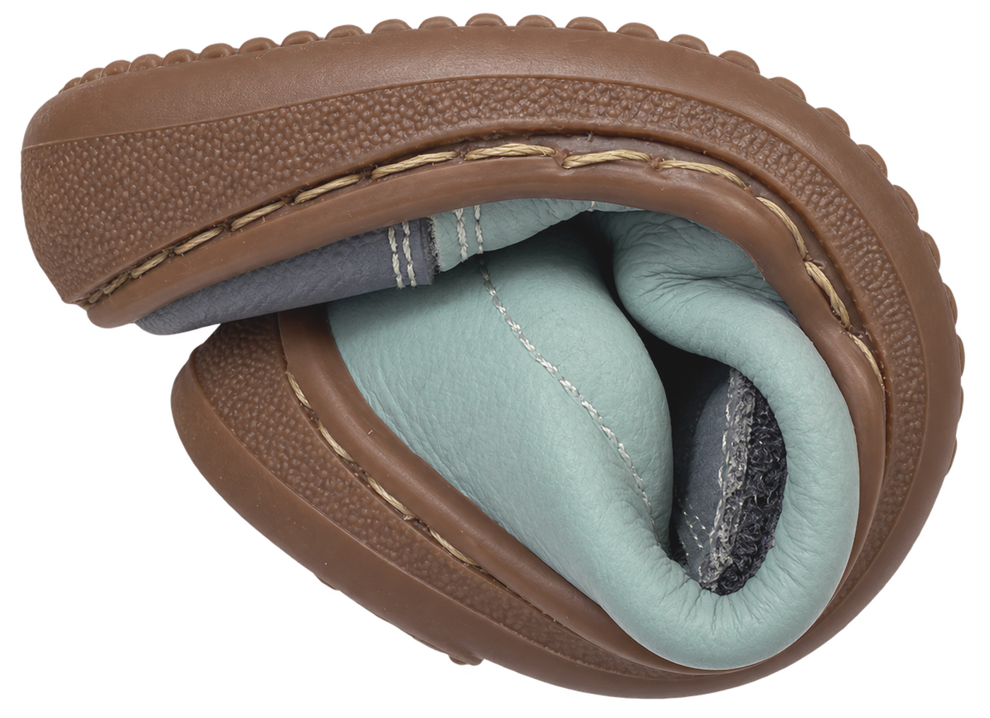 Leder Sneaker / Barfußschuhe von FLEXI NENS in Marengo / Jeansblau Klett & Zierschnürung 9005-R