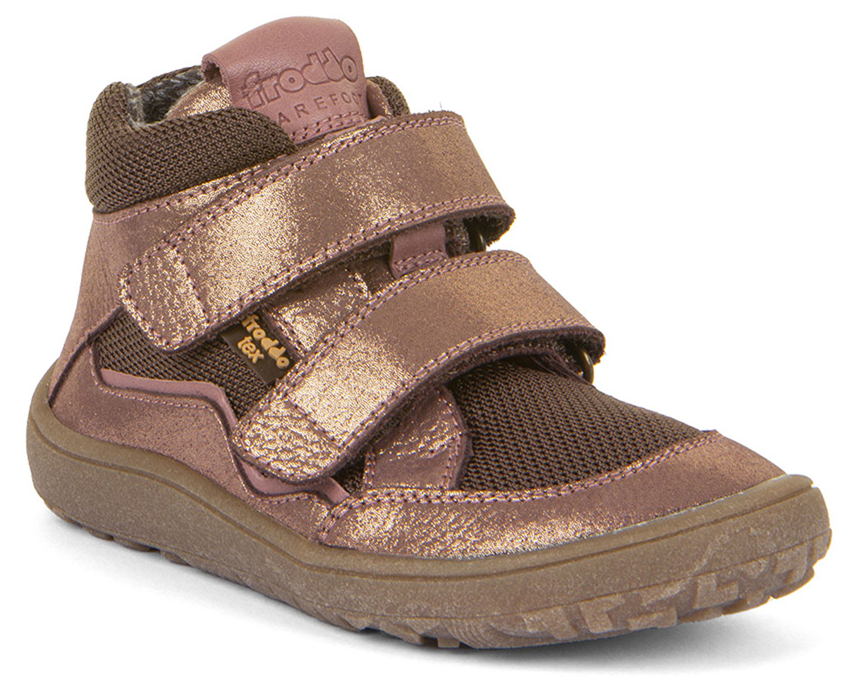 Barfußschuhe aus Leder & Mesh, TEX Membran & Textil Futter, Rose Gold /Braun v. FRODDO G3110254
