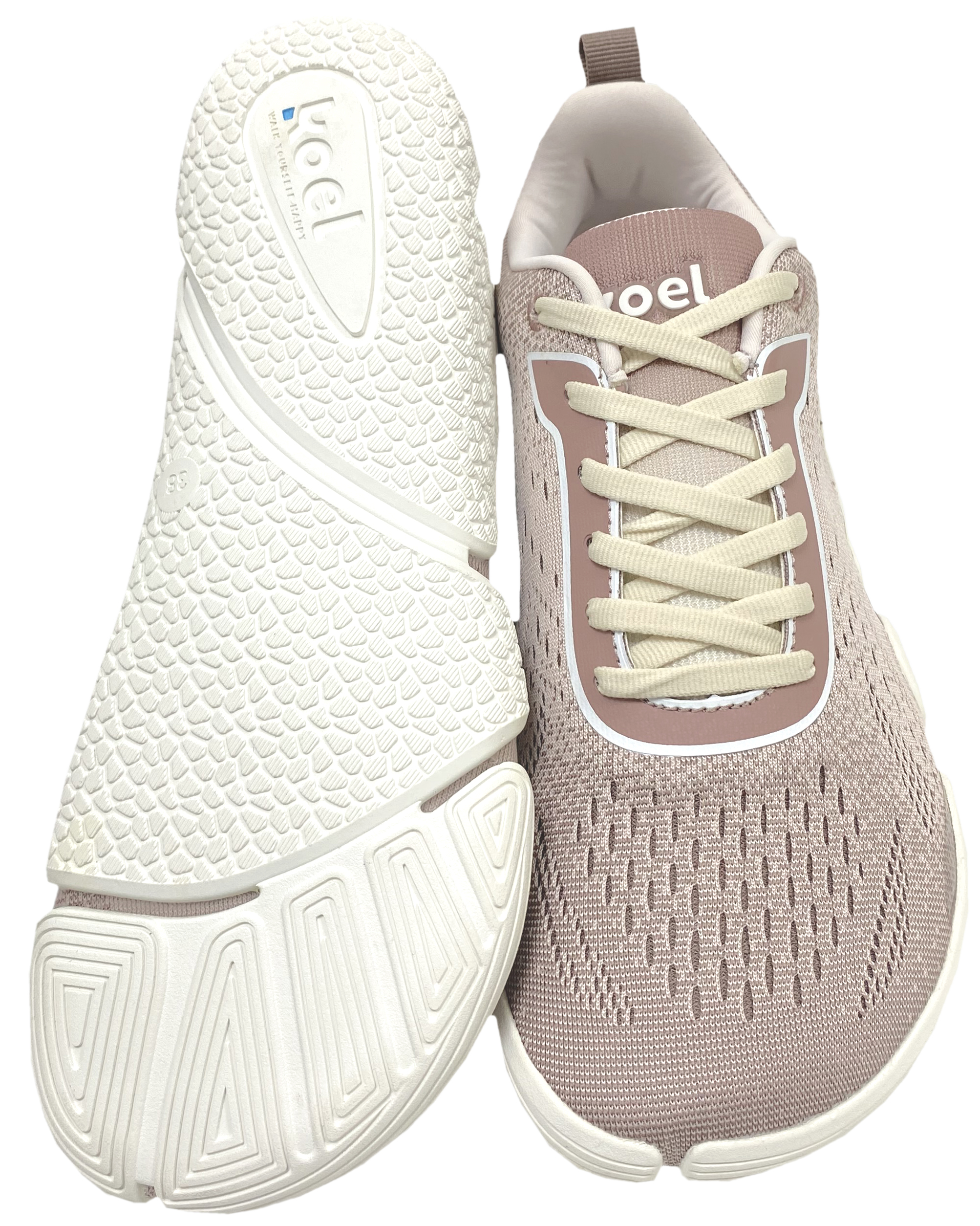 Luftig leichte Barfußsneaker aus Mesh Knit von KOEL Barefoot NOVA in Taupe Rose 26M002.50E
