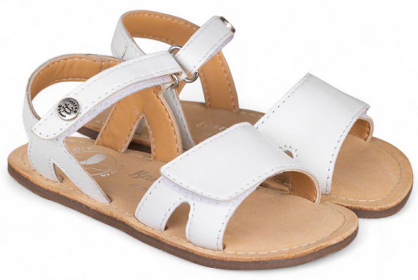 Sandale mit Minimalsohle /Barfuß Sandale Uni Weiß von CHETTO Barefoot 1126020