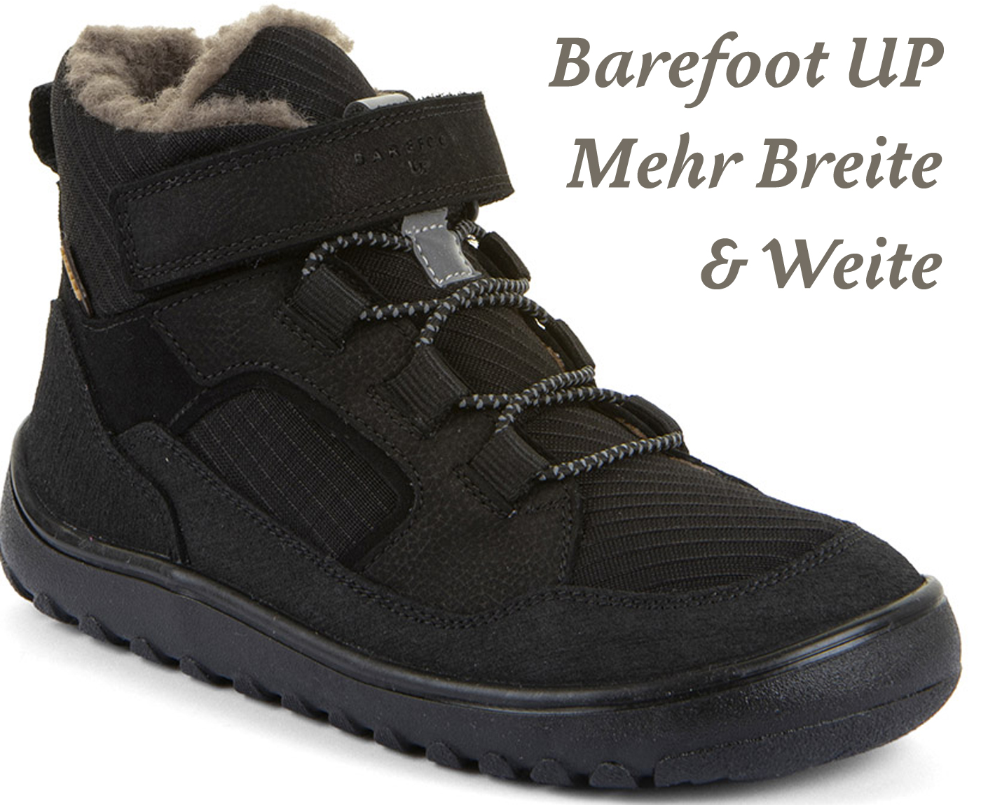 Waldkita Barfußschuh + Schurwollfutter & TEX M. Barefoot UP Path von FRODDO Black G3110288