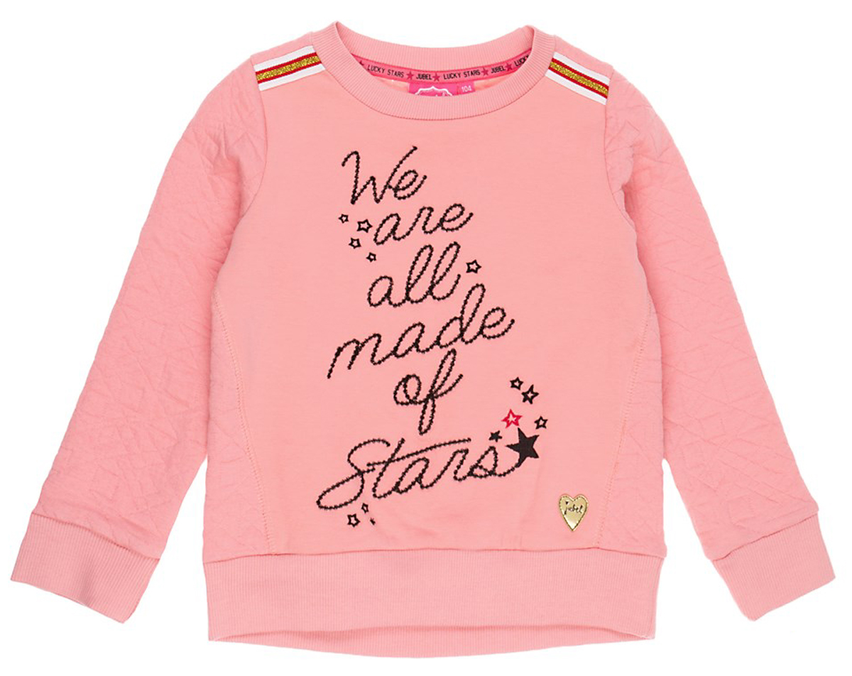 Sweatshirt, teils gesteppt in Coral / Apricot mit Frontstick von JUBEL Serie Vulcan Field 0176