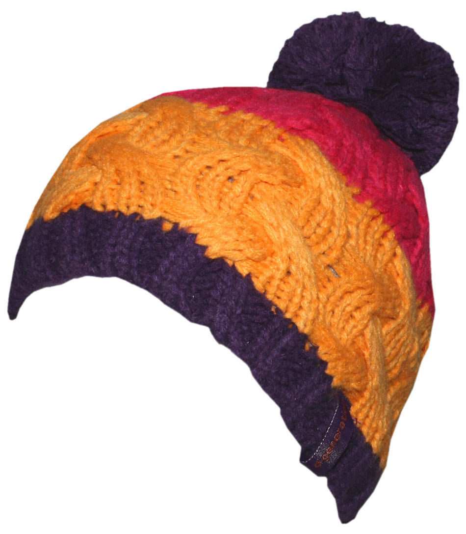 Dicke Grobstrickmütze mit Zopfmuster und Bommel von DÖLL Tricolor Modell 1428731174-7028