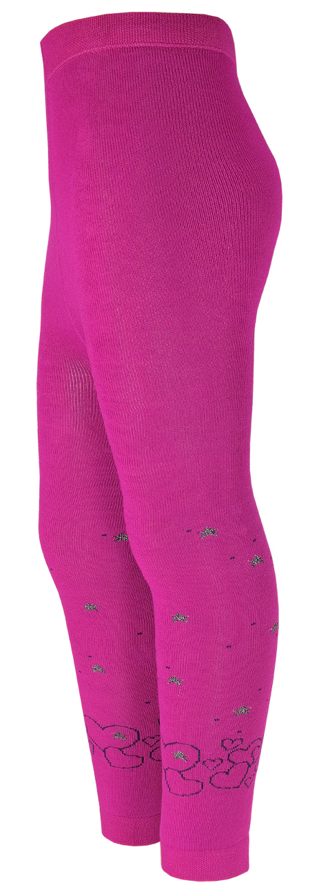 Thermo Leggings aus BW Vollfrottee in Magenta mit Glitzer Sternen von MAXIMO 301100