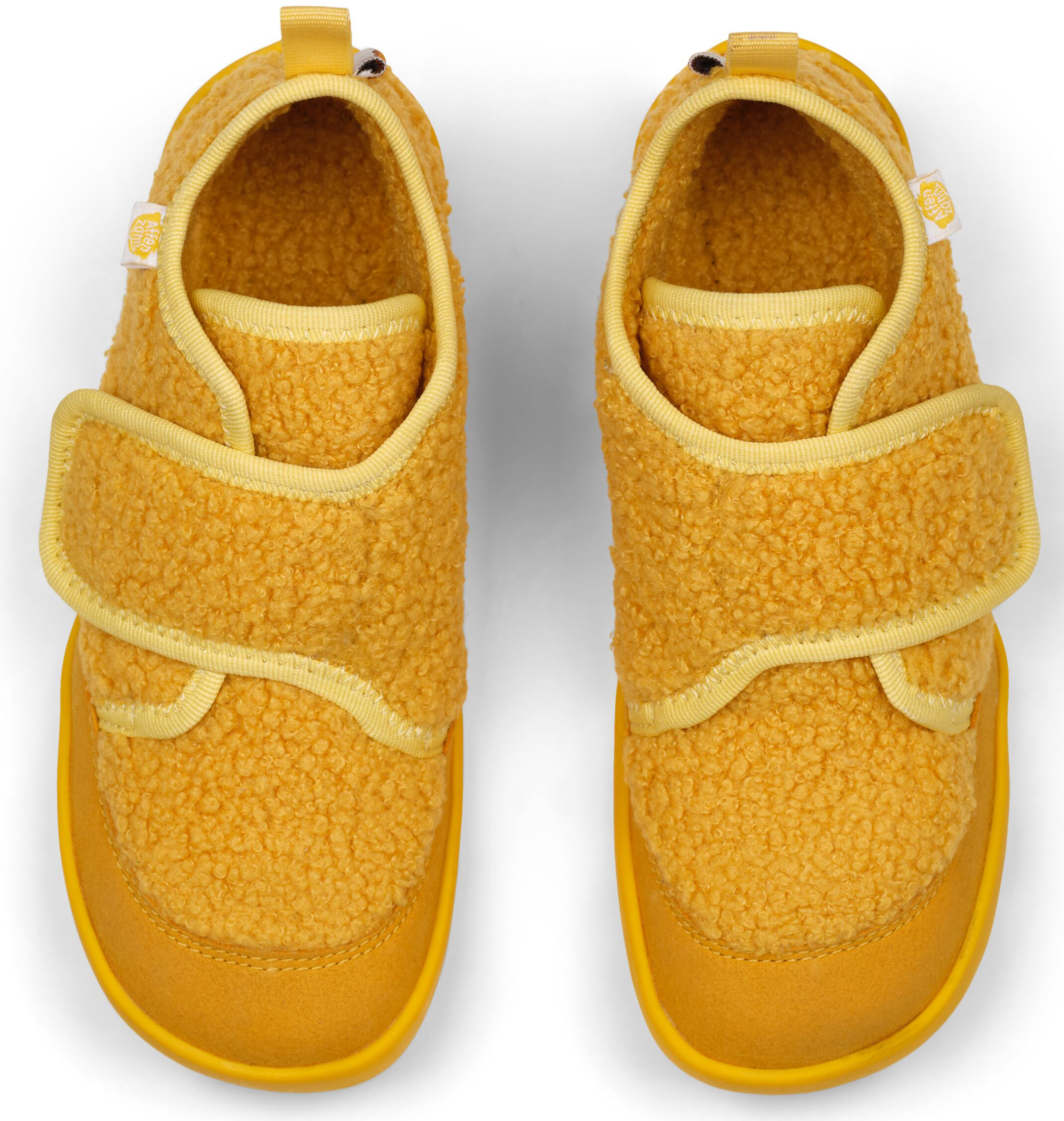 Veganer Hausschuh / Minimalschuhe aus recyceltem Fleece von AFFENZAHN * TIGER in Gelb *