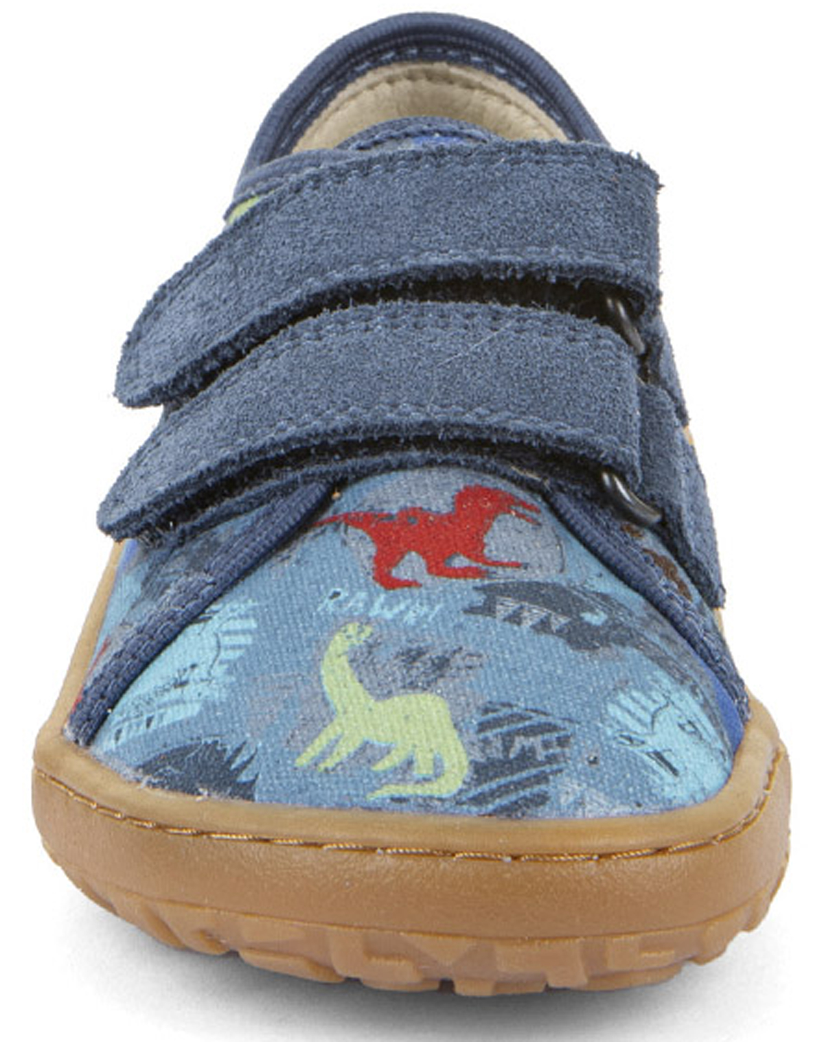 Canvas Sneaker Barefoot Grip Sohle von FRODDO in Jeans Blau Dino Motiv G1700440
