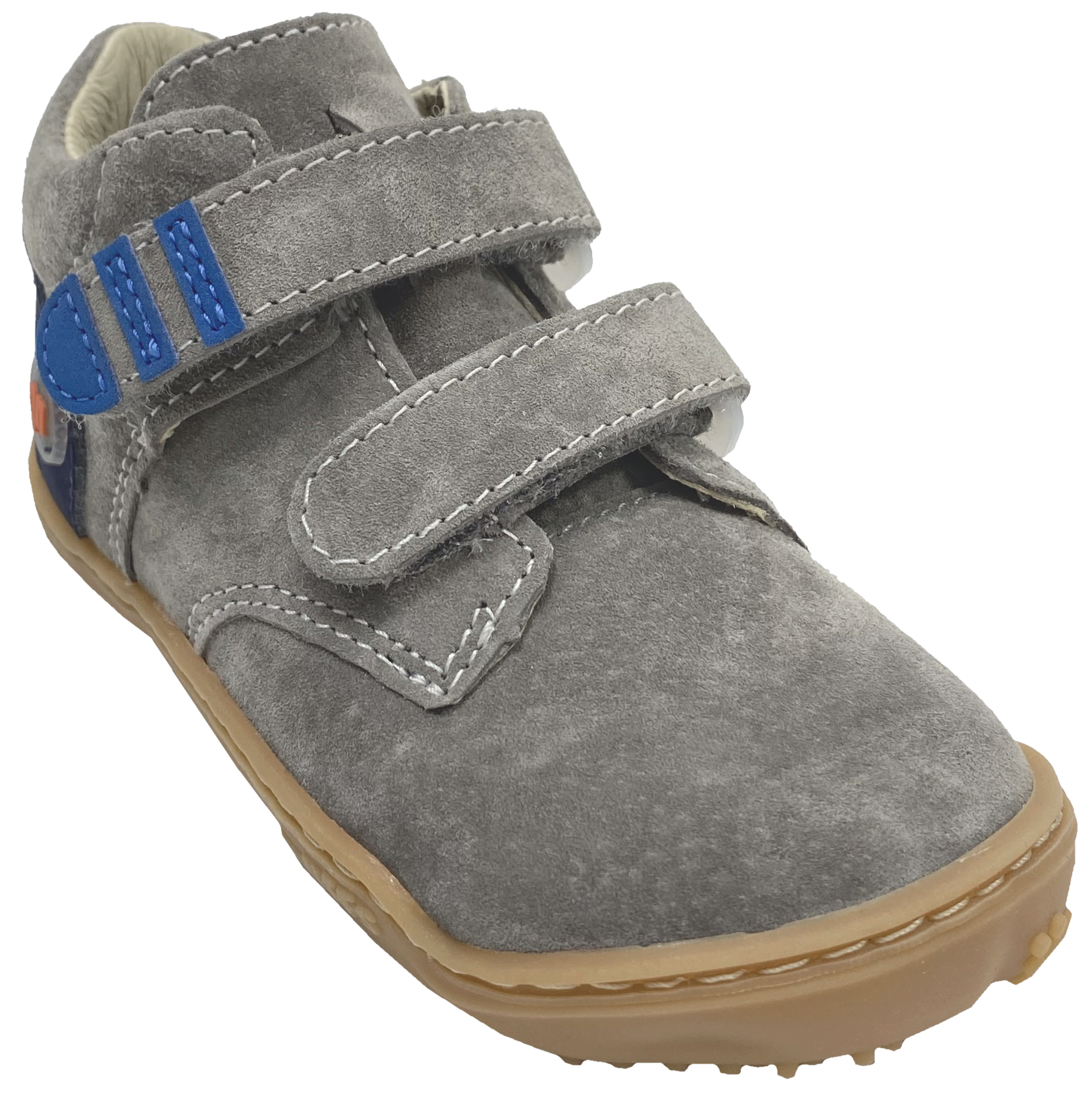 Knöchelhoher Leder Barfußschuh Kaltfutter von QNUFFS by Ricosta *BUCHE * in Grau / Blau 0010132