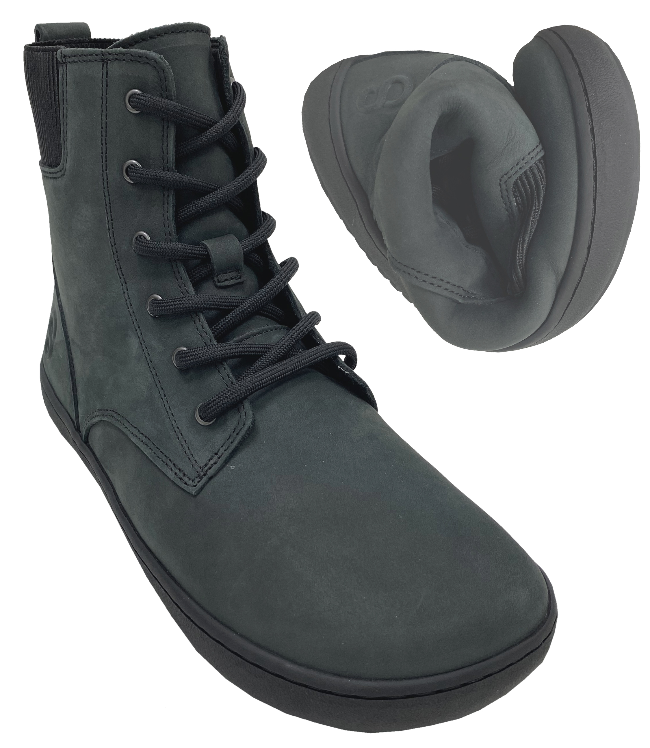 Winterschuhe / Barfußschuhe in Schwarz URBANEER 2.0 v. SHAPEN Nubuk Leder + Merinowollfutter