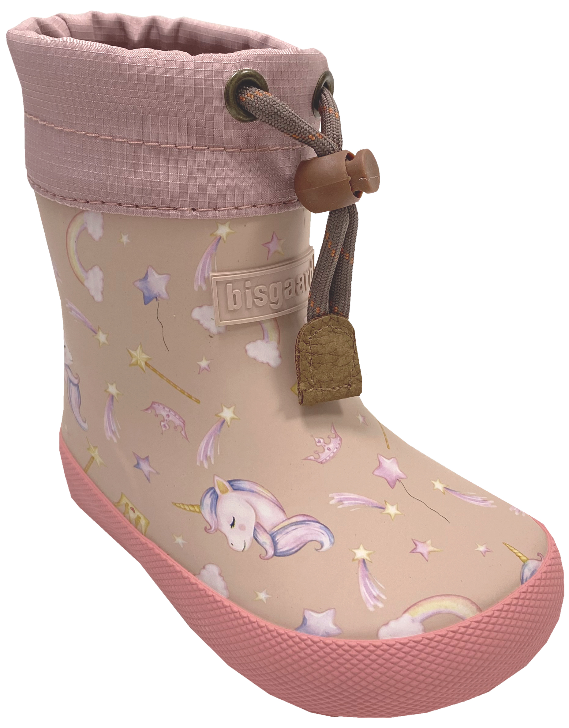 Kurze Thermo Barfuß Gummistiefel Winterfutter von BISGAARD in Rose Einhorn 92023