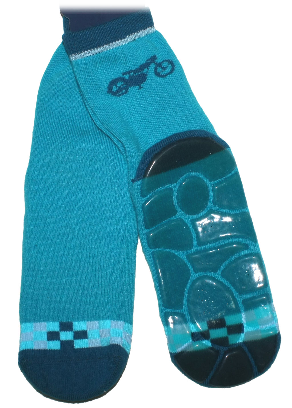 Stopper Socken, Sommervariante, rutschfeste Silikon Sohle, Biker in Türkis von MAXIMO 317276