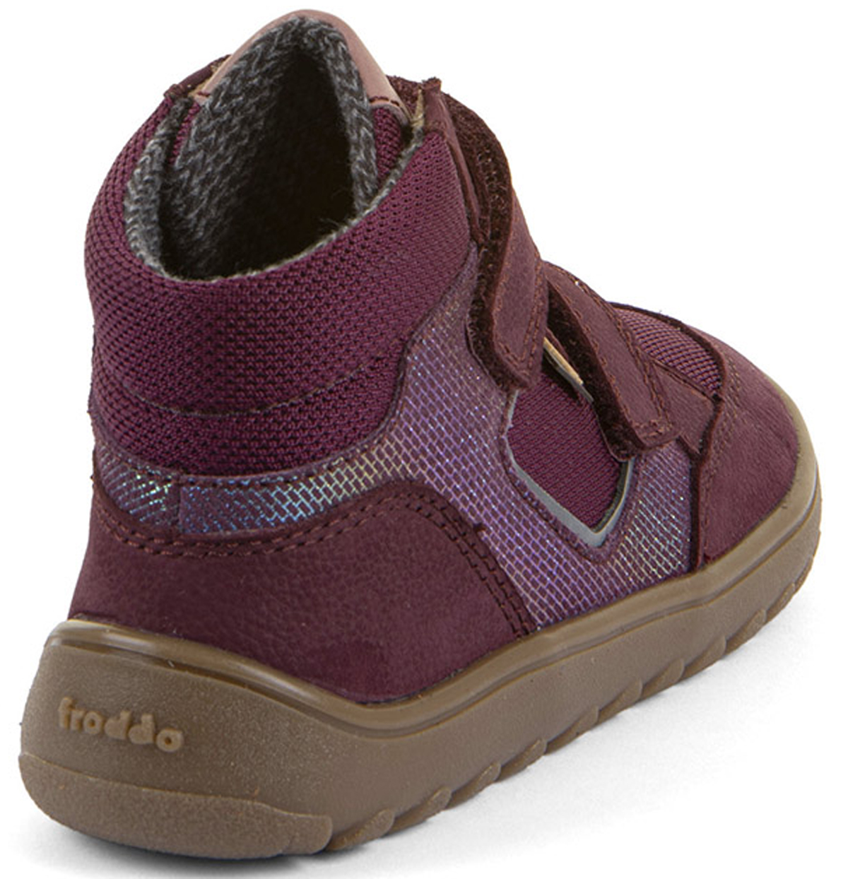 Leder Minimalschuh, Mesh + TEX Membran in Bordeaux + Glitzer *FRODDO Barefoot UP Hill TEX* G3110281