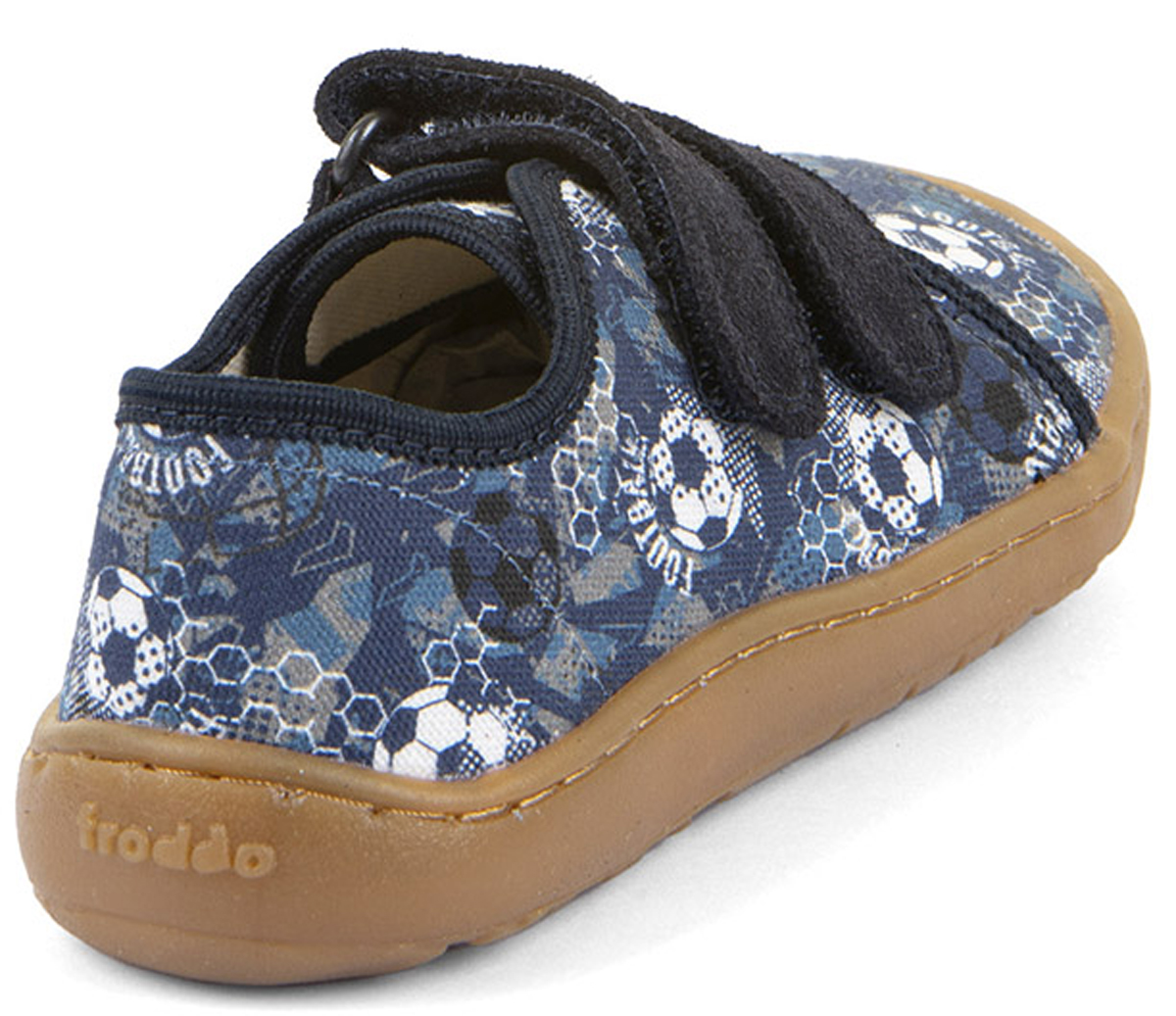 Canvas Sneaker Barefoot Grip Sohle von FRODDO in Navy Blue Motiv Fußball G1700440
