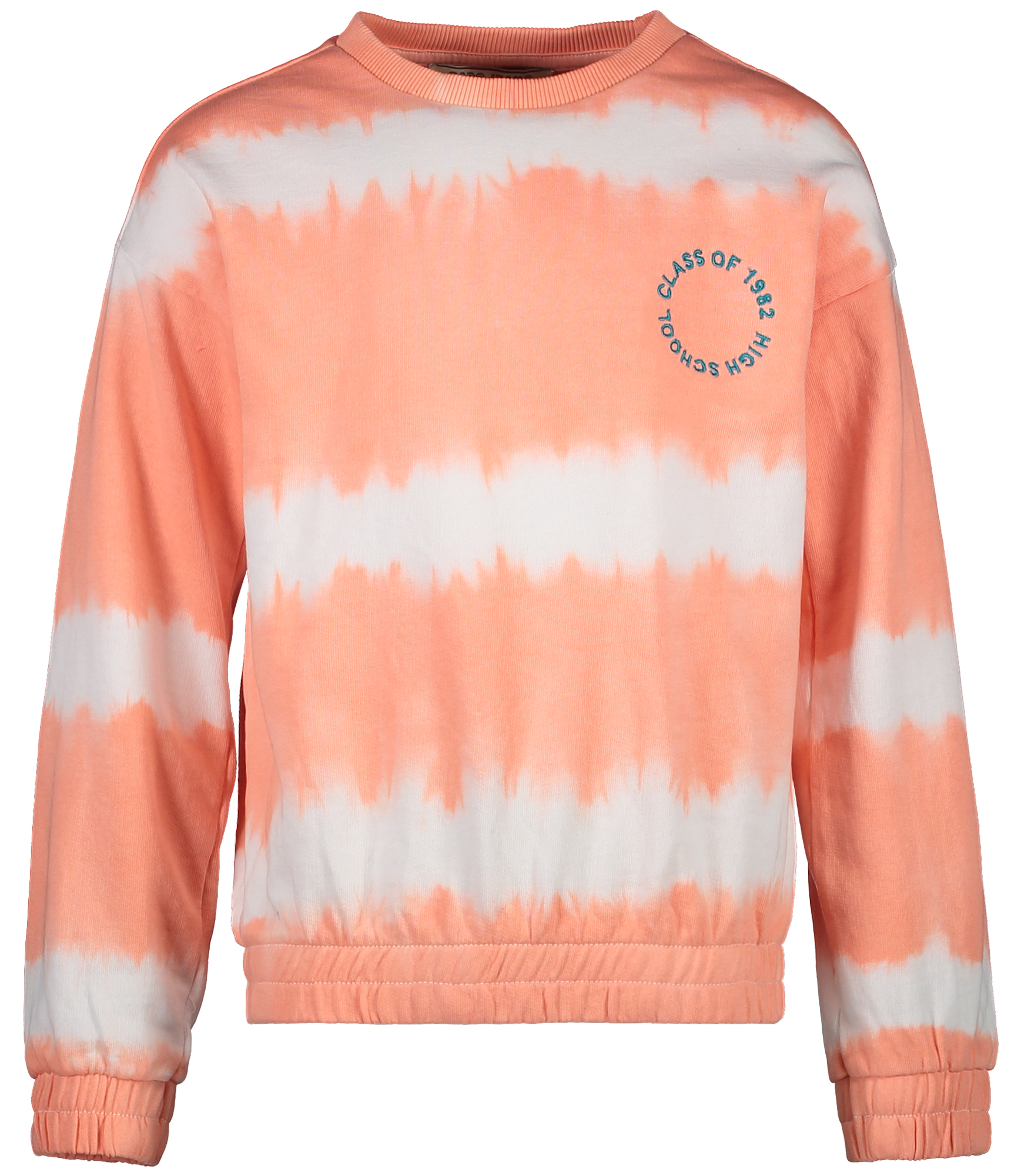 Trendiger Sweater aus reiner BW in Weiß / Coral gebatikt / gestreift von CARS JEANS 5928223