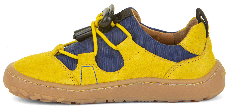 Barfußsneaker mit Elastiksenkel, Leder & Mesh Gelb / Kobalt FRODDO Barefoot Track G3130243-3