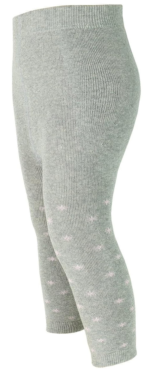 Thermo Leggings aus BW Vollfrottee in Hellgrau Melange mit Rosa Sternen von MAXIMO 243800