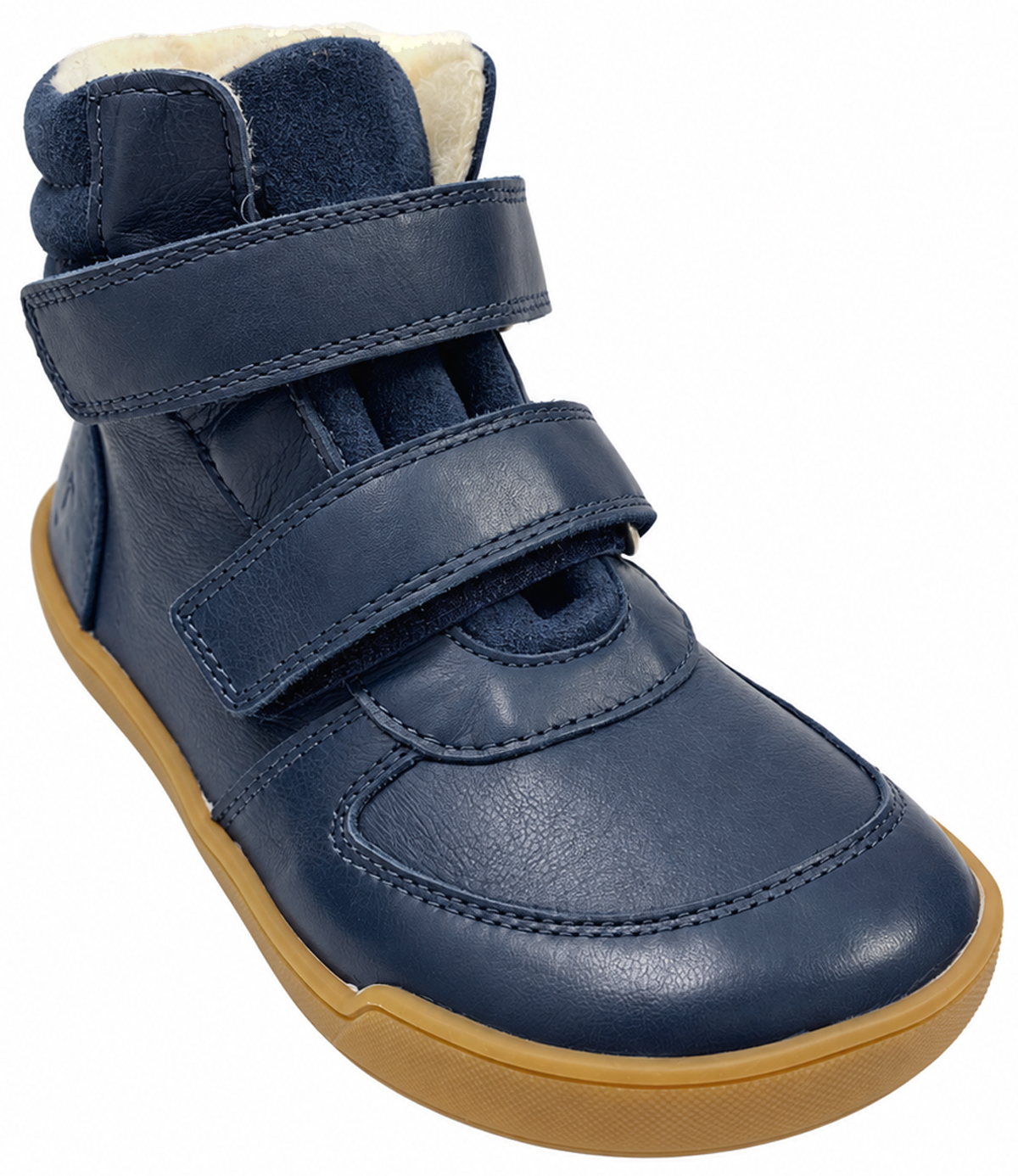 Vollleder Winterstiefel, Schurwollfutter + TEX Membran von TELYOH Barefoot Runner in Navy 1211