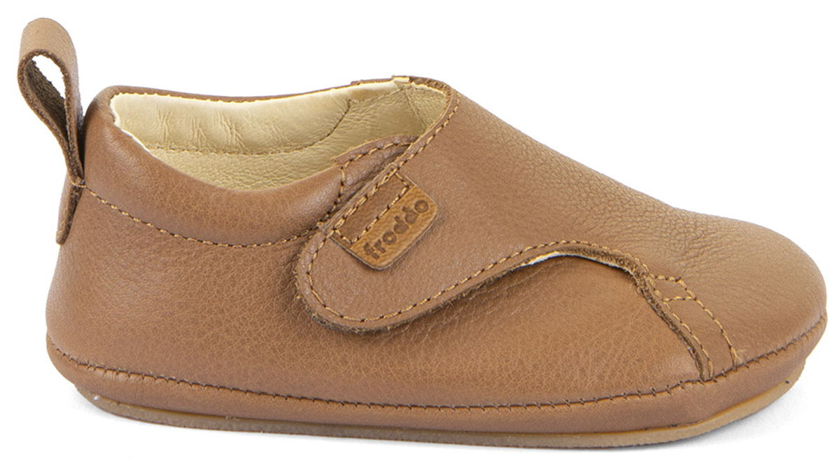 Flache Prewalker Lederschuhe in Cognac mit soft- knautschiger Minimalsohle von FRODDO Barefoot G1130020