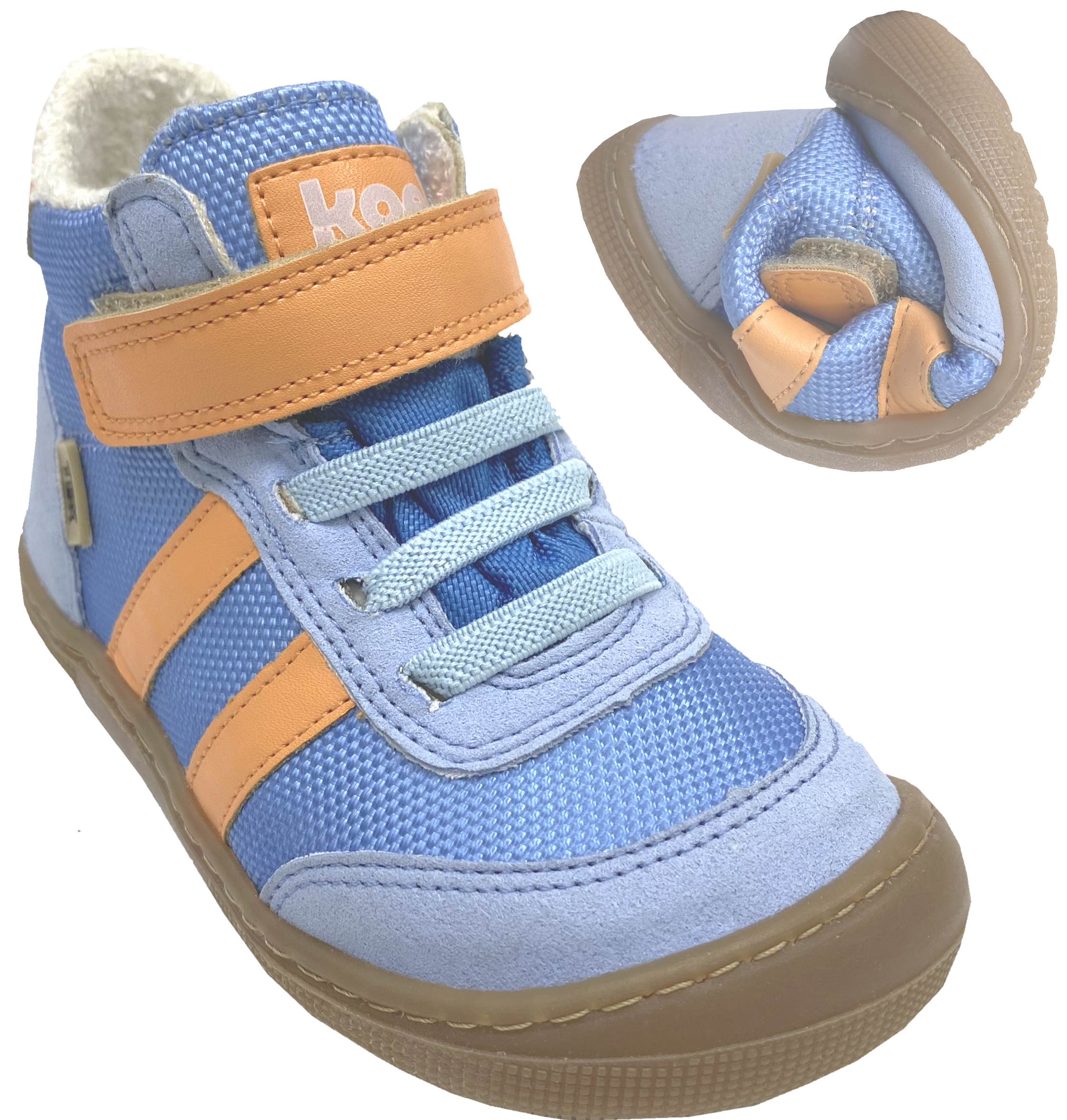 Barfußschuhe Knöchelhoch DANIEL Bambusfutter & TEX Membran  in Aqua / Orange von KOEL