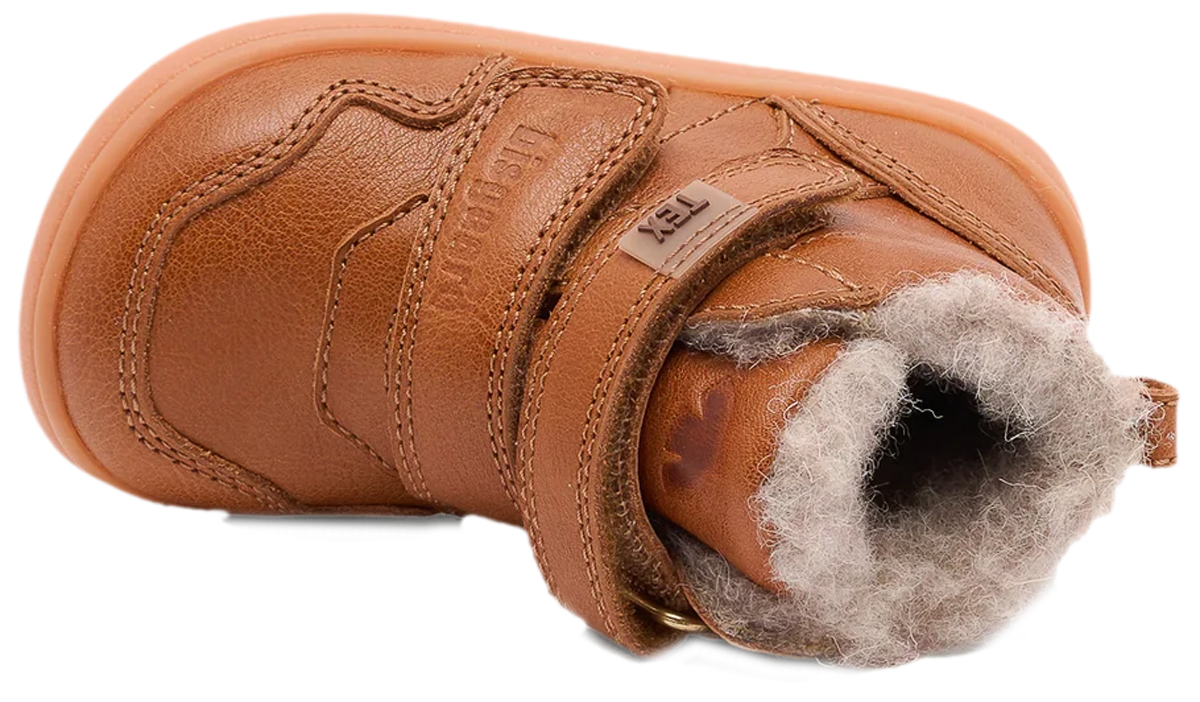 Leder Winterstiefel mit Schurwollfutter & TEX von BISGAARD Barefoot * BECKY Tex in Cognac * 64120