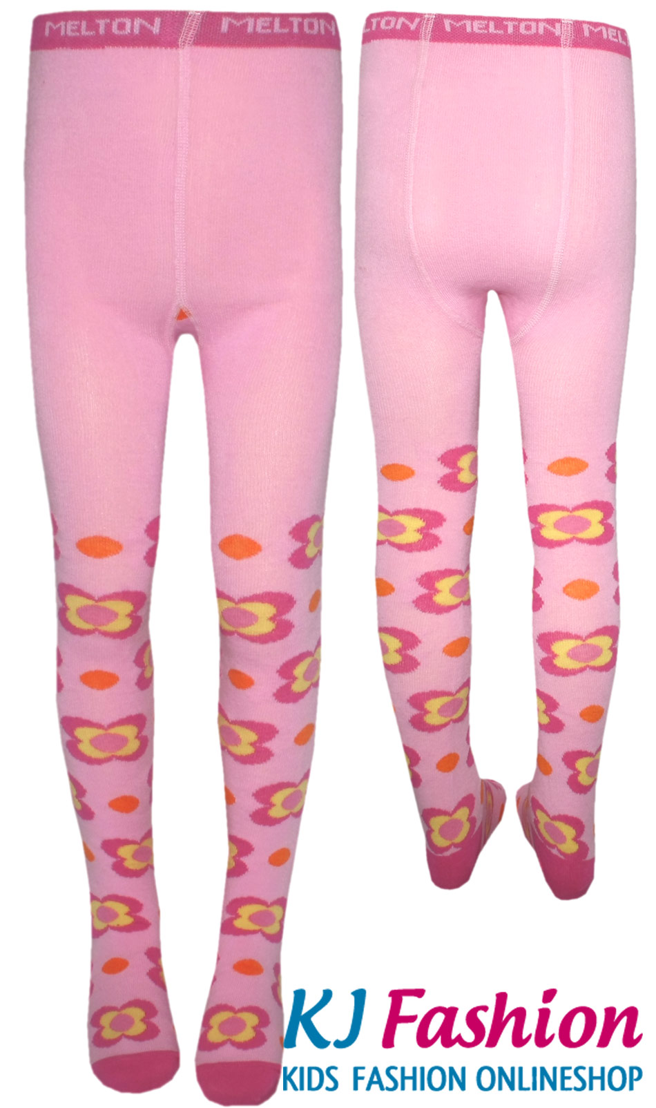 Strumpfhose in Rosa / Pink mit Flower Muster von MELTON - dänische Strumpfmode Modell 9202-525